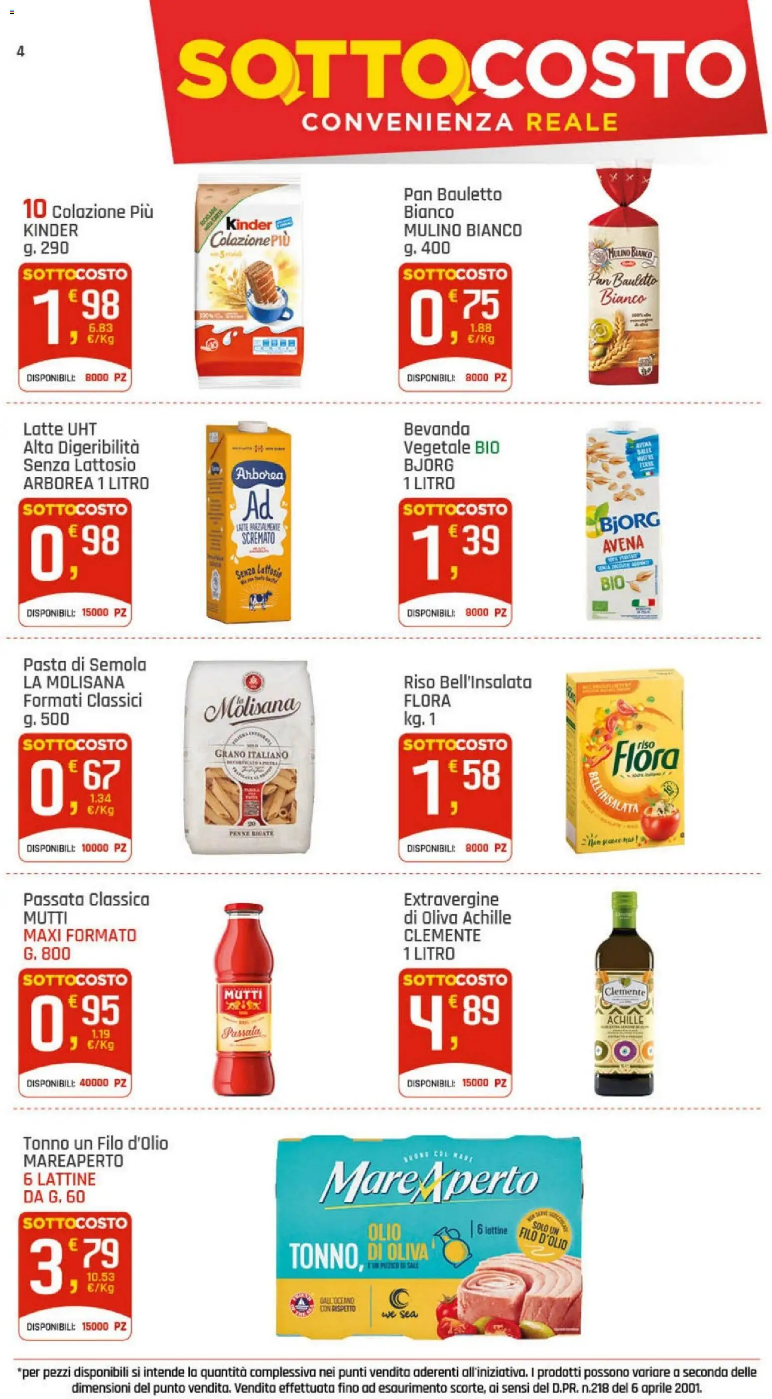 Volantino DOK del 09/07/2026 | Pagina: 4 | Prodotti: Riso, Olio, Mutti, Latte parzialmente scremato