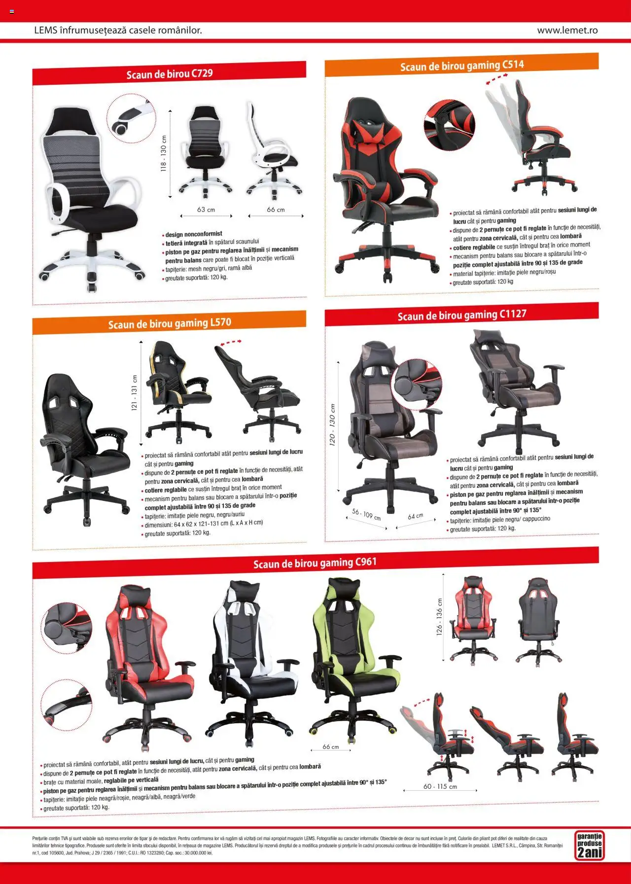 Noul catalog Lem’s – valabil de la 17.11.2023 | Pagină: 4 | Produse: Scaun, Scaun de birou
