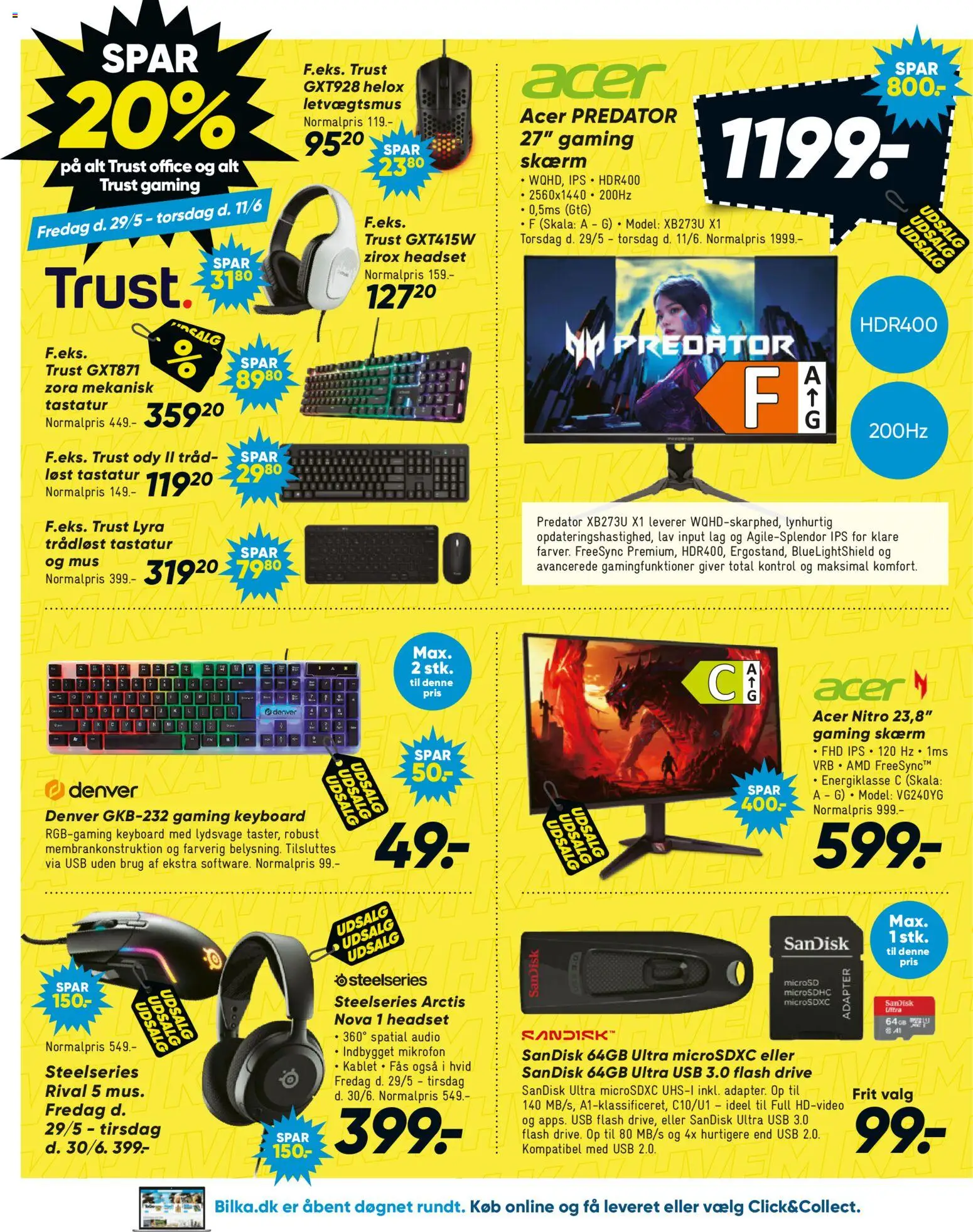 Bilka tilbudsavis – gyldig fra 29.05.2026 | Side: 17 | Produkter: USB, Mus, Gaming Skærm, Mikrofon
