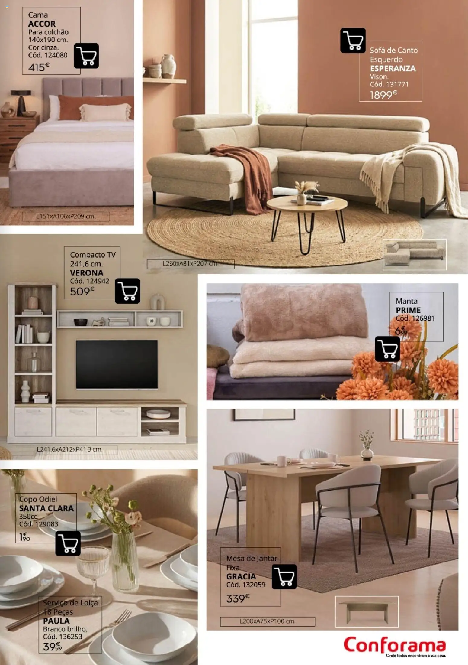 Conforama Outono Trend │ válido de 30/09/2026 | Página: 5 | Produtos: Cama, Colchão, Manta, Mesa de jantar