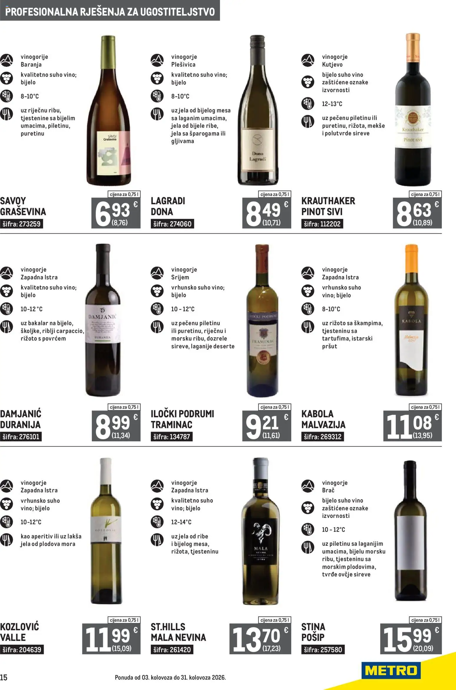 Metro katalog | vrijedi od 03.08.2026 | Stranica: 15 | Proizvodi: Aperitiv, Rižoto, Pršut, Bakalar