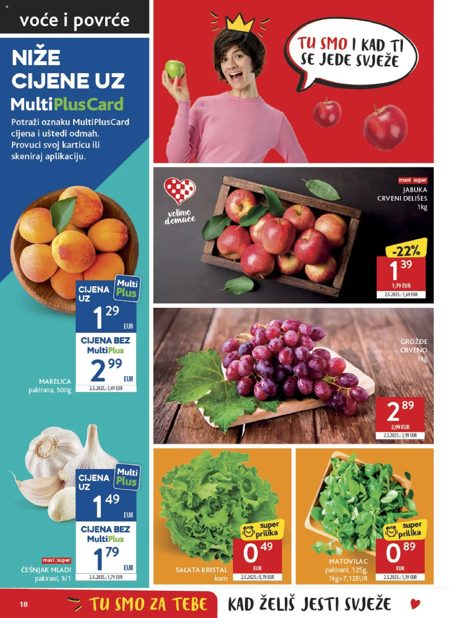 Konzum katalog | vrijedi od 27.05.2026 | Stranica: 18 | Proizvodi: Salata, Voće, Grožđe, Jabuka
