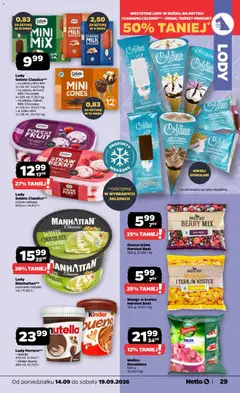 Pogląd oferty "Lody Manhattan**, (wybrane rodzaje), 1,4 l; 11,42/1 l" - ważna od 14.09.2026 | Strona: 29