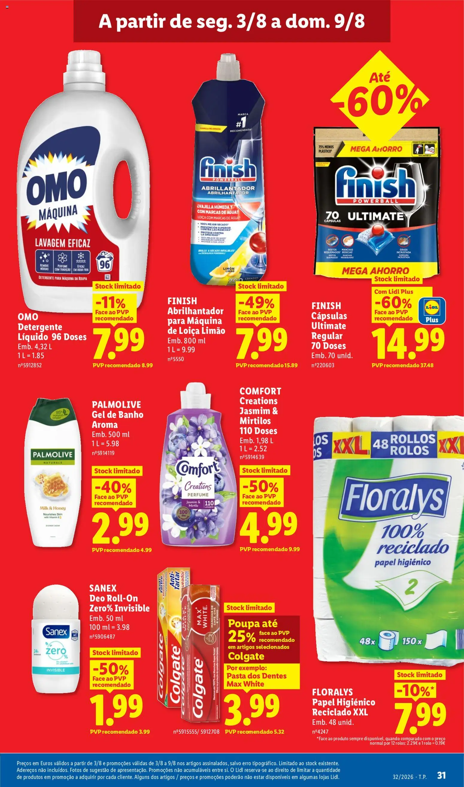 Lidl folheto │ válido de 03/08/2026 | Página: 31 | Produtos: Papel higiénico, Perfume, Chá, Mirtilos