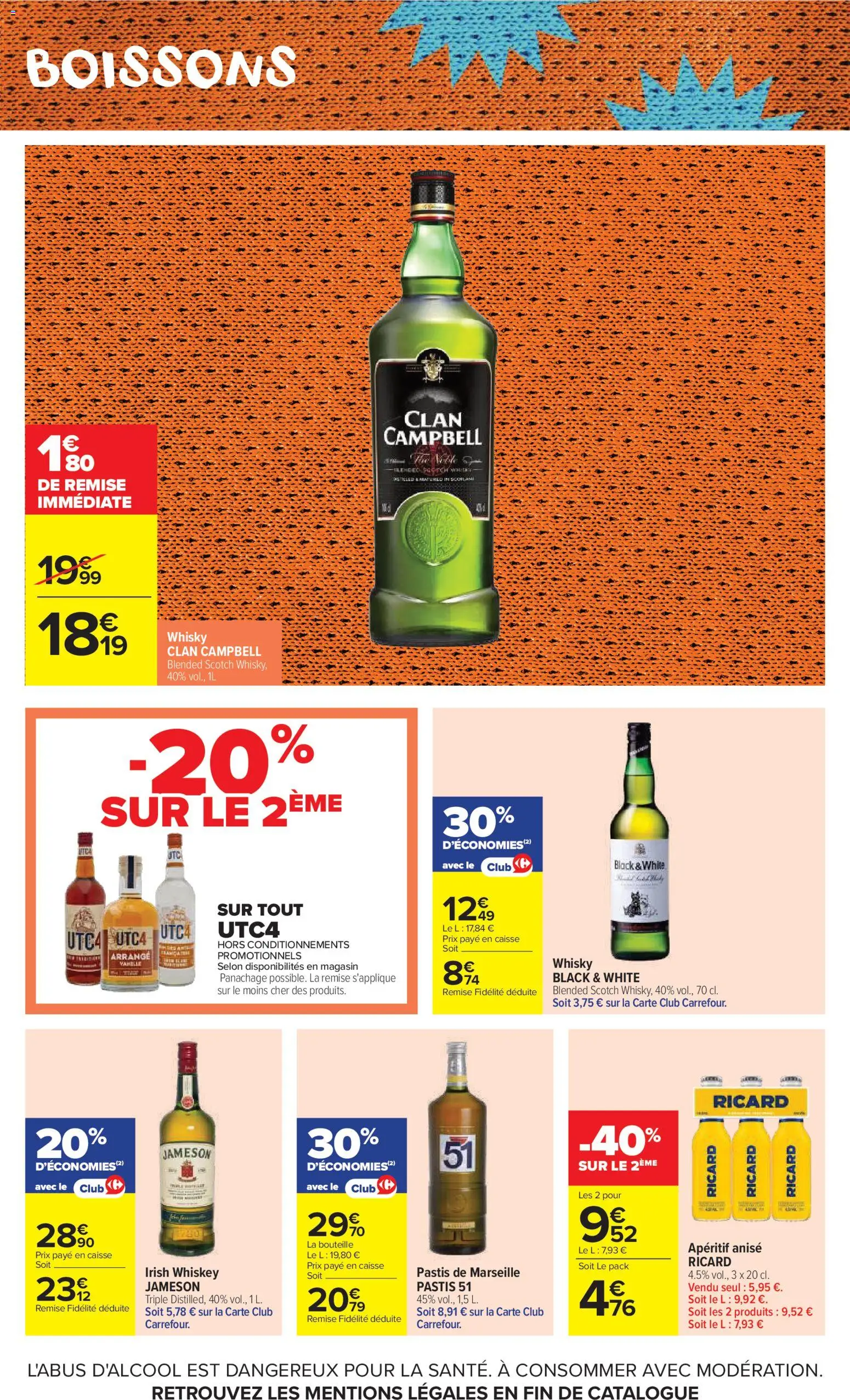 {H1} | Page: 37 | Produits: Whisky, Ricard, Pastis, Whisky clan Campbell