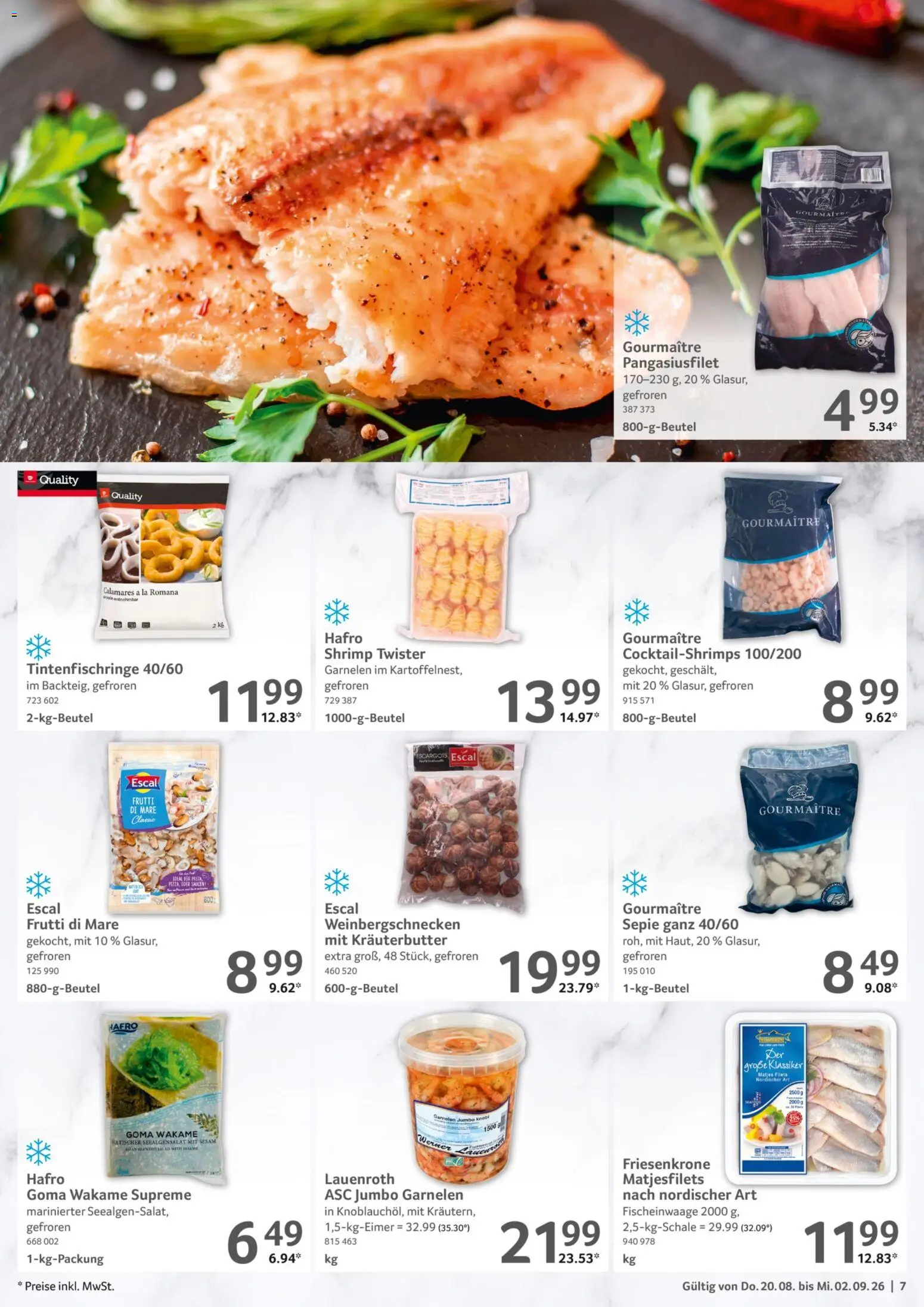 Selgros Gastronomie – gültig ab 20.08.2026 | Seite: 7 | Produkte: Kräuterbutter, Garnelen