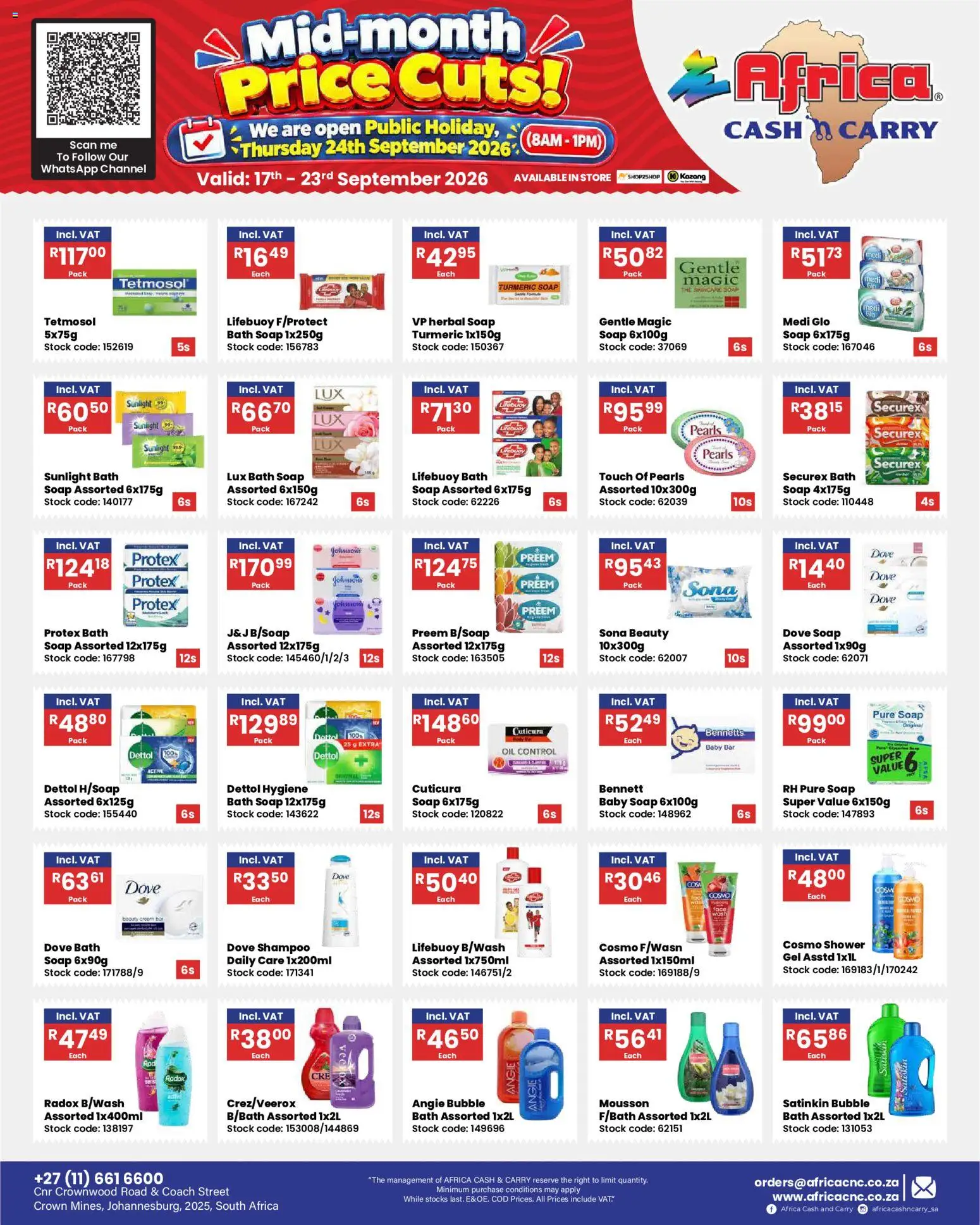 New Africa Cash & Carry catalogue – valid from 17/09/2026 | Page: 7 | Products: Bath, Oil, Shampoo, Cream