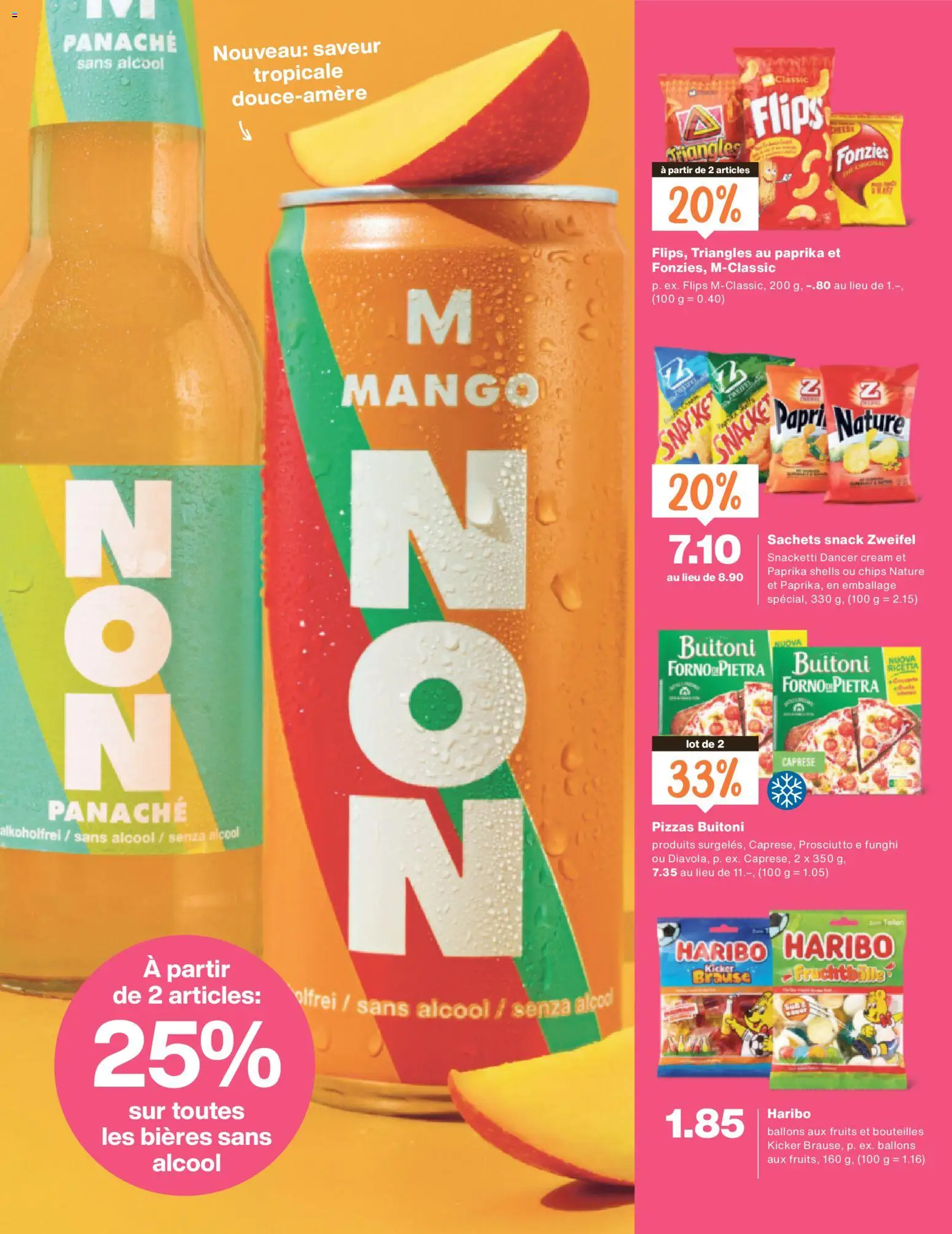 Migros aktionen Magazine FR – gültig ab 24.06.2026 | Seite: 5 | Produkte: Pizza, Chips, Mango