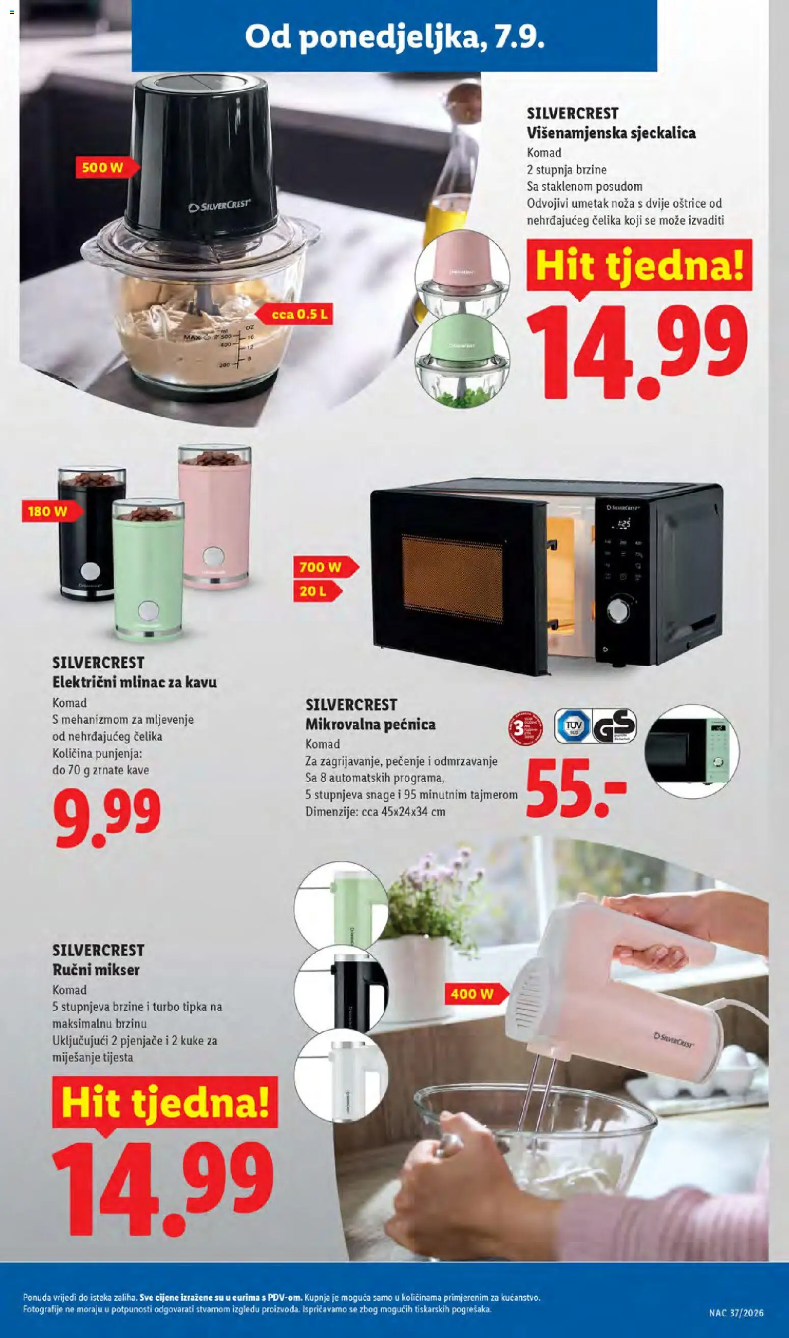Lidl katalog | vrijedi od 07.09.2026 | Stranica: 31 | Proizvodi: Mikser, Ručni mikser, Sjeckalica, Mikrovalna pećnica