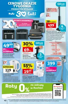 Pogląd oferty "Auchan gazetka - 30 Lat Hipermarket" - ważna od 18.06.2026 | Strona: 42 | Produkty: Waga, Parownica, Zapach, Tefal