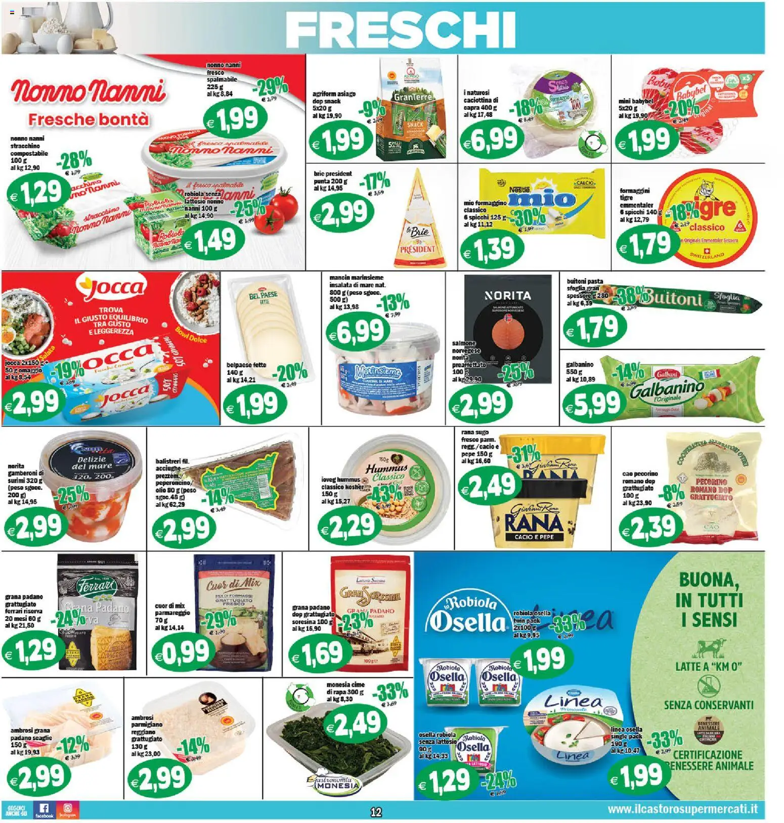 Volantino Il Castoro del 10/07/2026 | Pagina: 12 | Prodotti: Olio, Grana Padano, Sugo, Pecorino Romano
