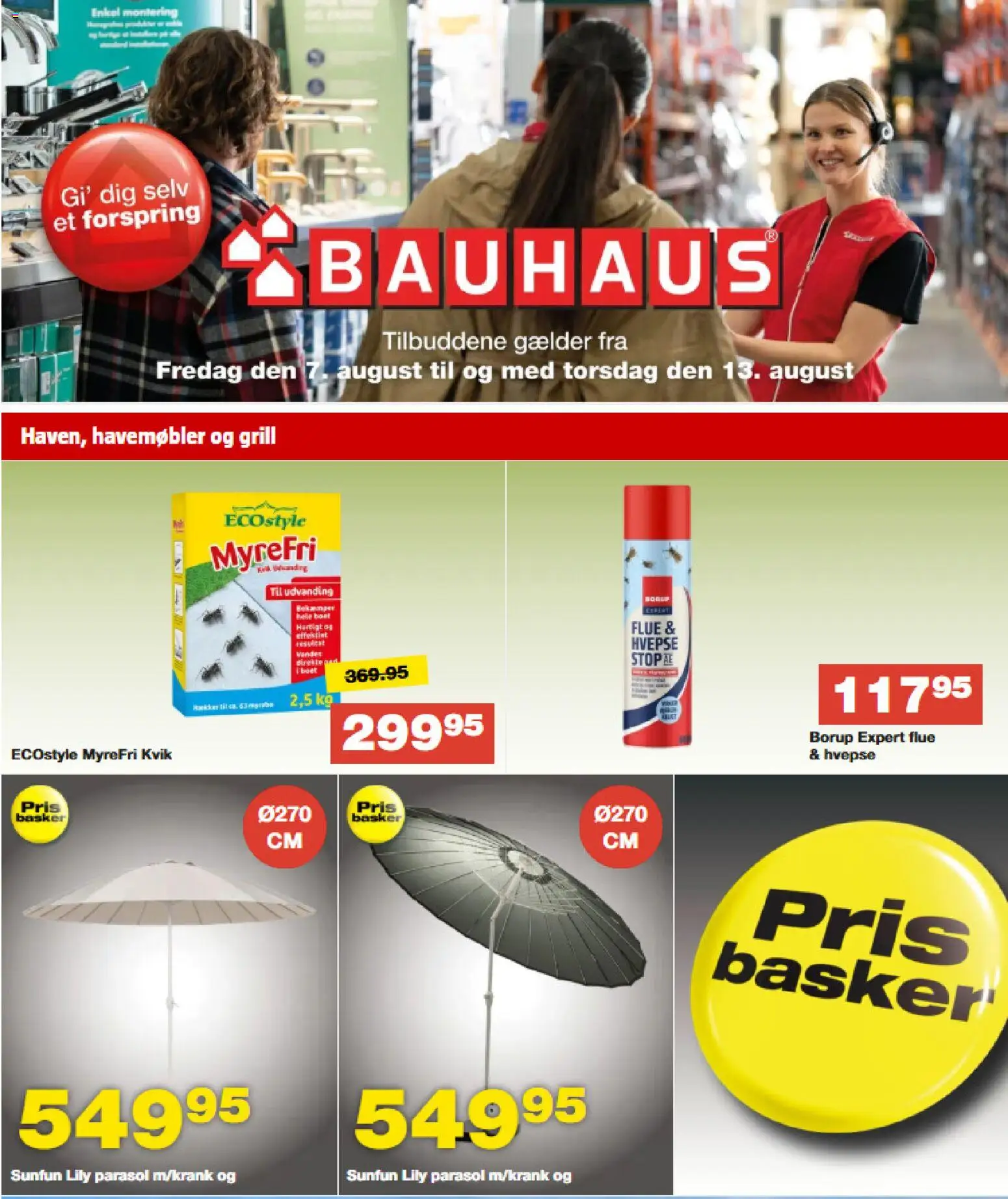 Bauhaus tilbudsavis – gyldig fra 07/08/2026 | Side: 1 | Produkter: Havemøbler, Grill, Parasol