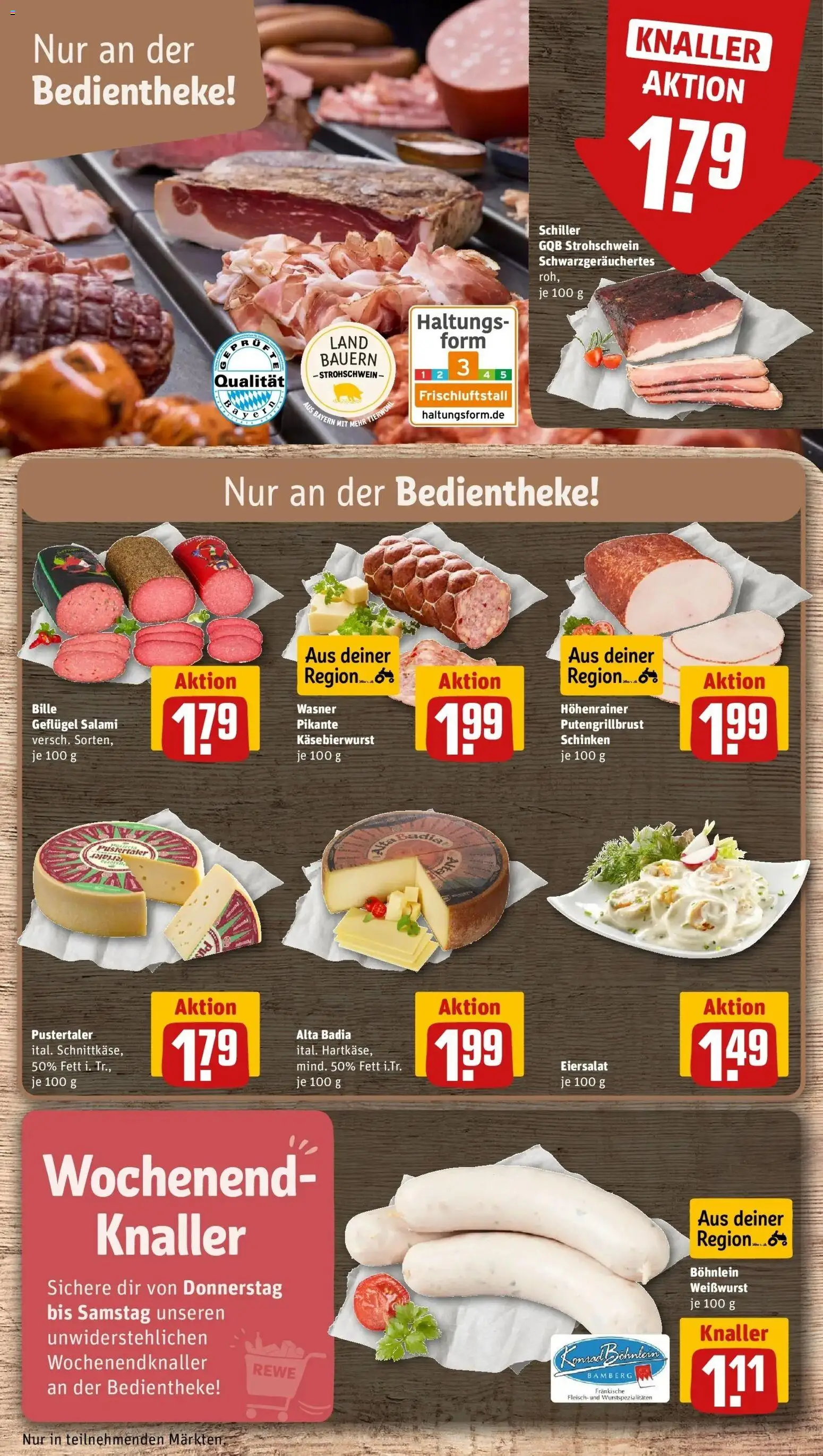 Rewe Prospekt Neunburg Vorm Wald	 – gültig ab 15.03.2026 | Seite: 13 | Produkte: Weißwurst, Salami, Schinken
