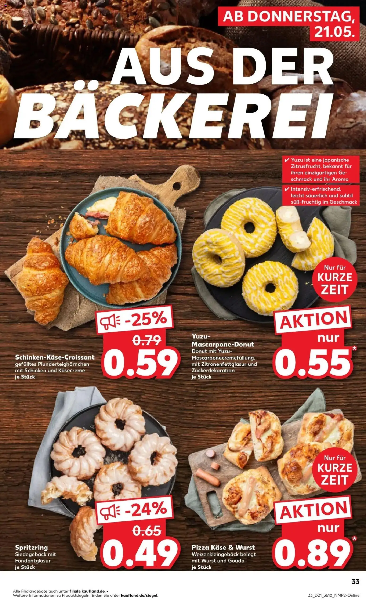 Kaufland Prospekt Taucha – gültig ab 21.05.2026 | Seite: 33 | Produkte: Bäckerei, Wurst, Schinken, Pizza