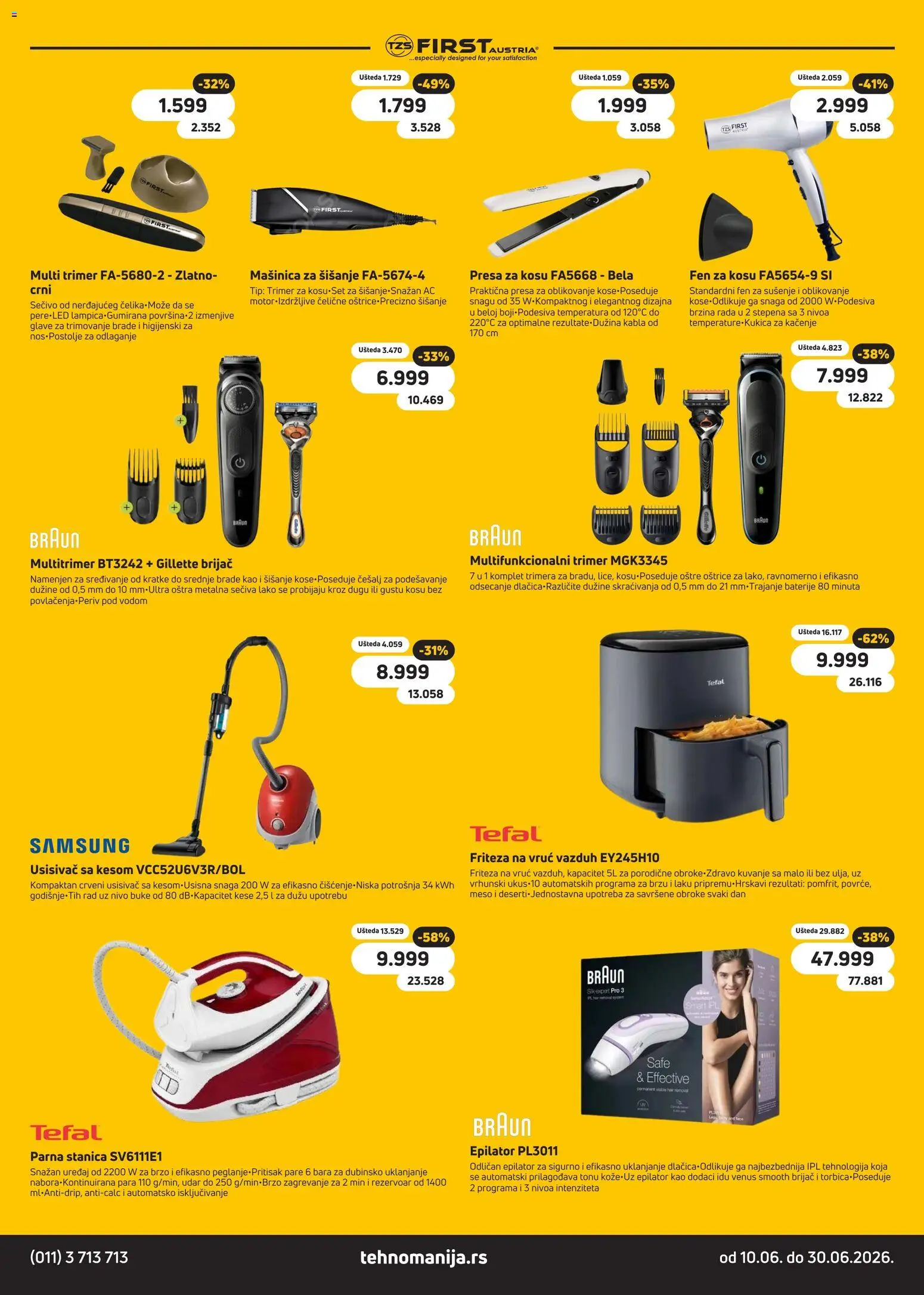 Tehnomanija katalog - važi od 10.06.2026 | Strana: 15 | Proizvode: Epilator, Fen, Friteza, Trimer