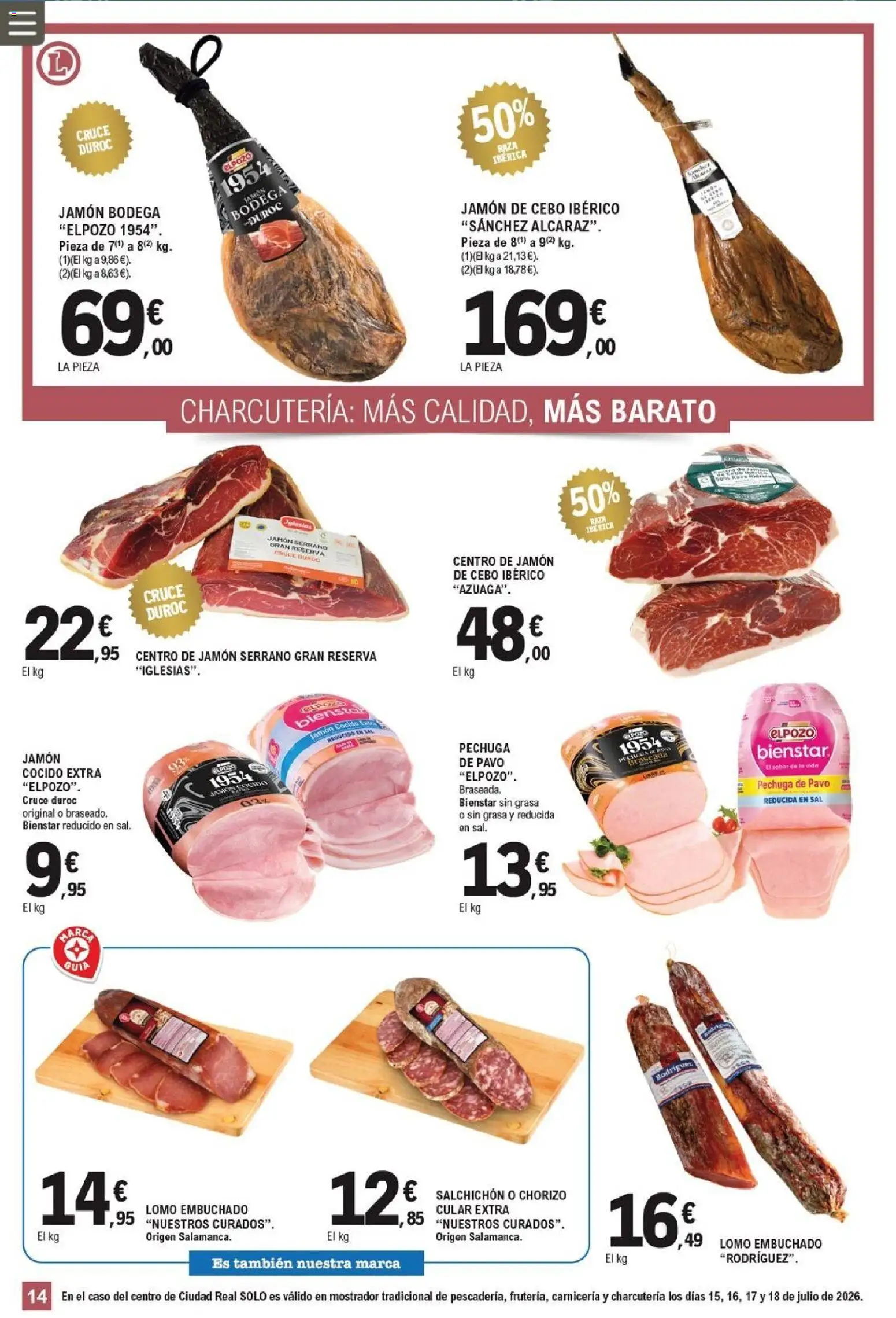 E.Leclerc Miranda de Ebro │ válido desde el 17/07/2026 | Página: 14 | Productos: Jamón serrano, Jamón, Jamón cocido