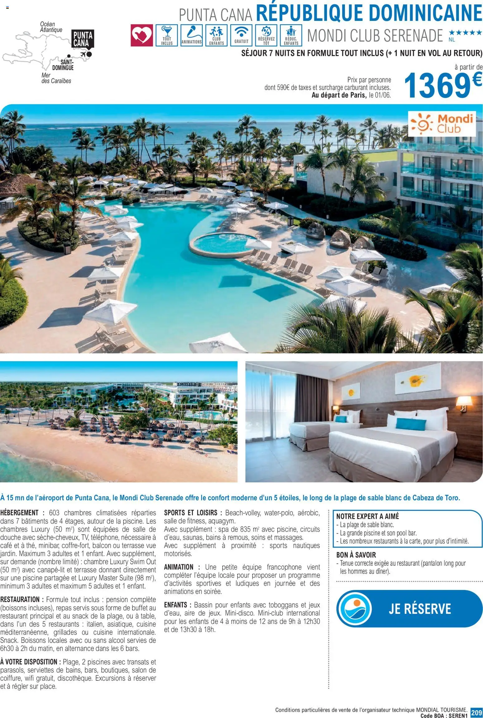 {H1} | Page: 209 | Produits: Boissons, Buffet, Sable, Piscine
