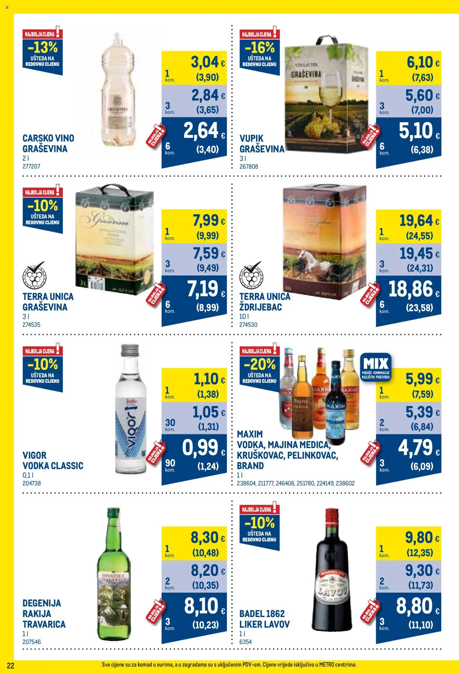 Metro katalog | vrijedi od 02.11.2026 | Stranica: 22 | Proizvodi: Liker, Rakija, Badel, Vodka