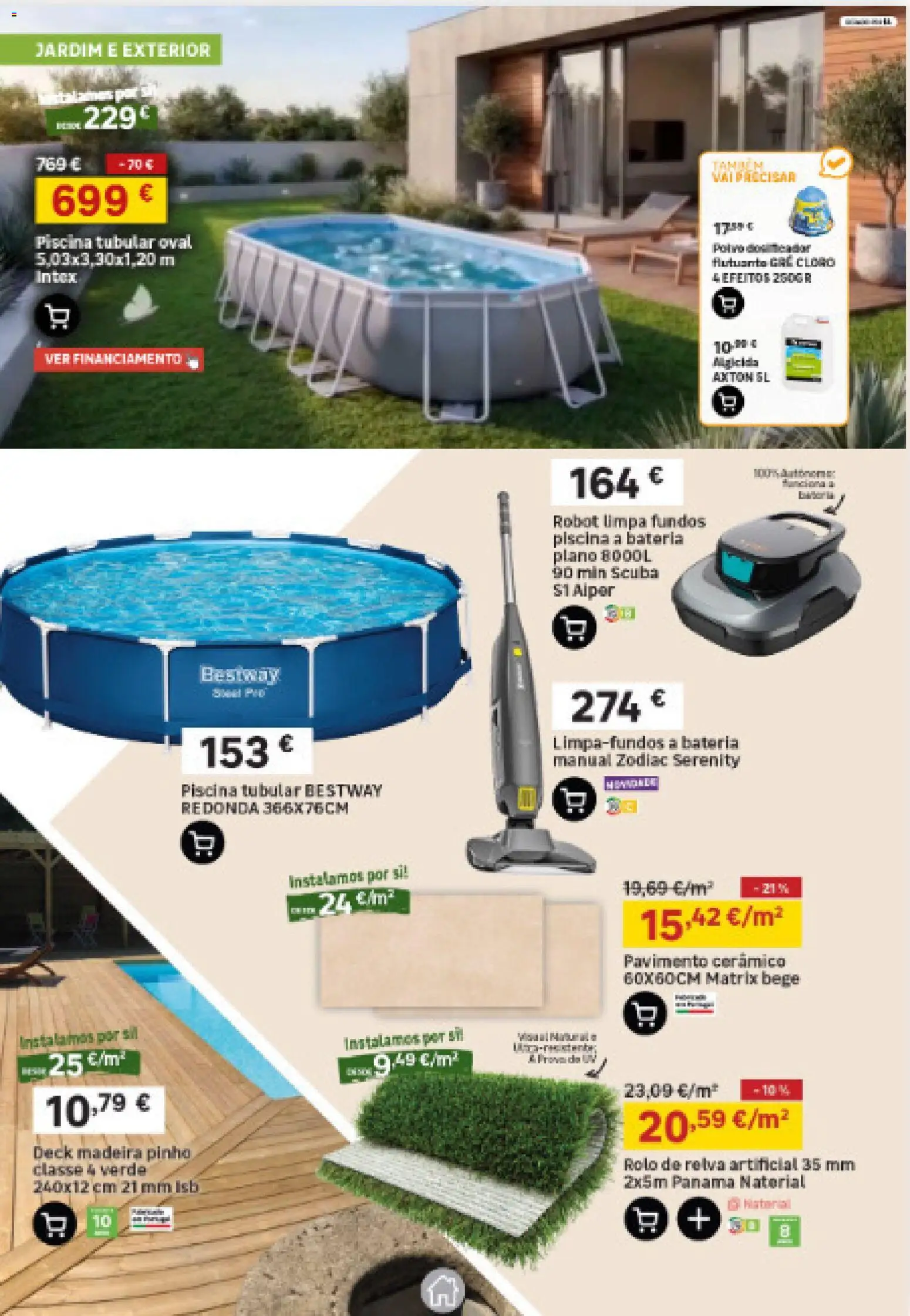 Leroy Merlin Catálogo Açores │ válido de 23/07/2026 | Página: 5 | Produtos: Piscina, Pavimento cerâmico, Polvo, Bateria