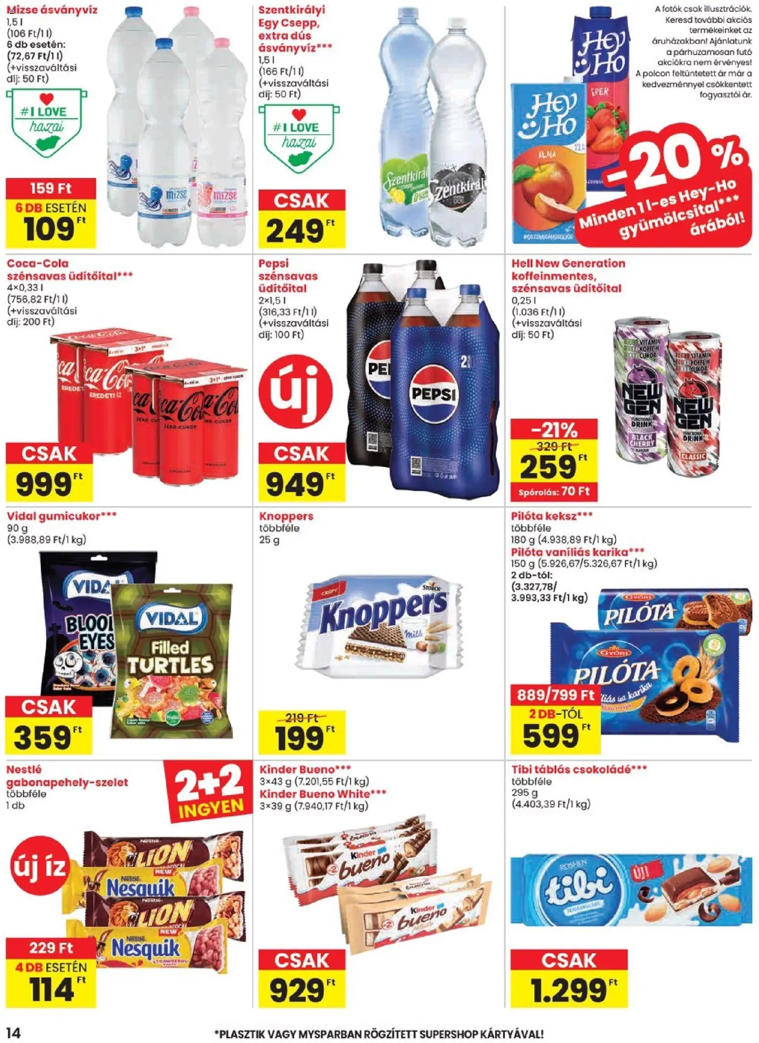 Spar akciós ujság - amely érvényes a következő dátumtól: 11.06.2026 | Oldal: 14 | Termékek: Gumicukor, Nesquik, Csokoládé, Ásványvíz
