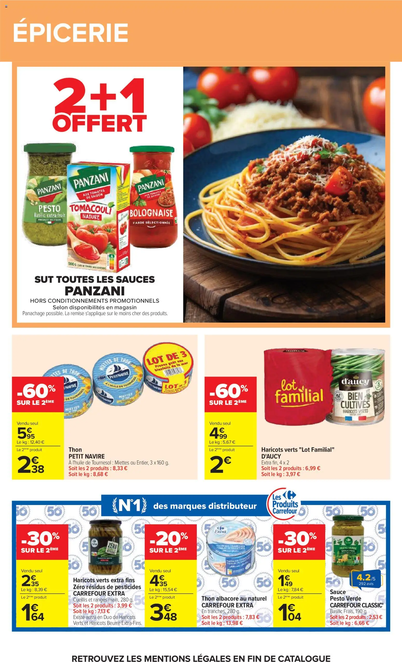 {H1} | Page: 43 | Produits: Pesto, Thon, Beurre, Tomates