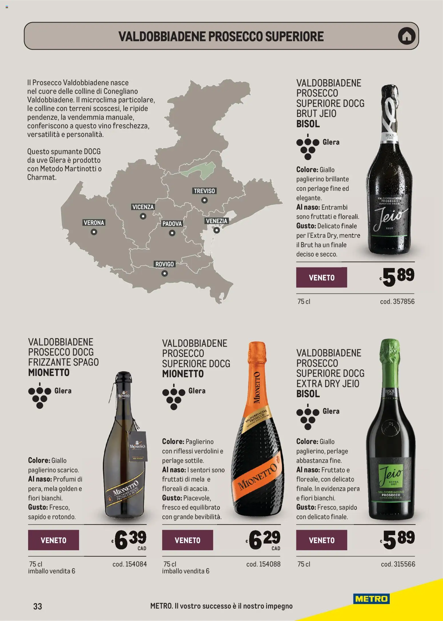 Volantino Metro del 24/09/2026 | Pagina: 33 | Prodotti: Prosecco, Spumante, Fiori, Profumi