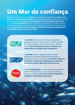 Pré-visualização Peixe, Peixe com a certificação ASC e MSC provenientes de pesca sustentável ou de aquicultura responsável. válido de 07.05.2026 | Página: 14 | Produtos: Peixe