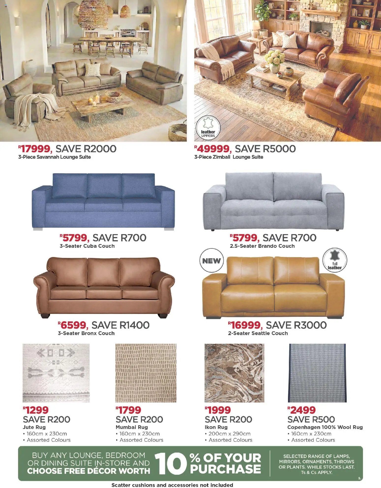 New House and Home catalogue – valid from 12/10/2026 | Page: 5 | Products: Rug, Couch, Lounge suite