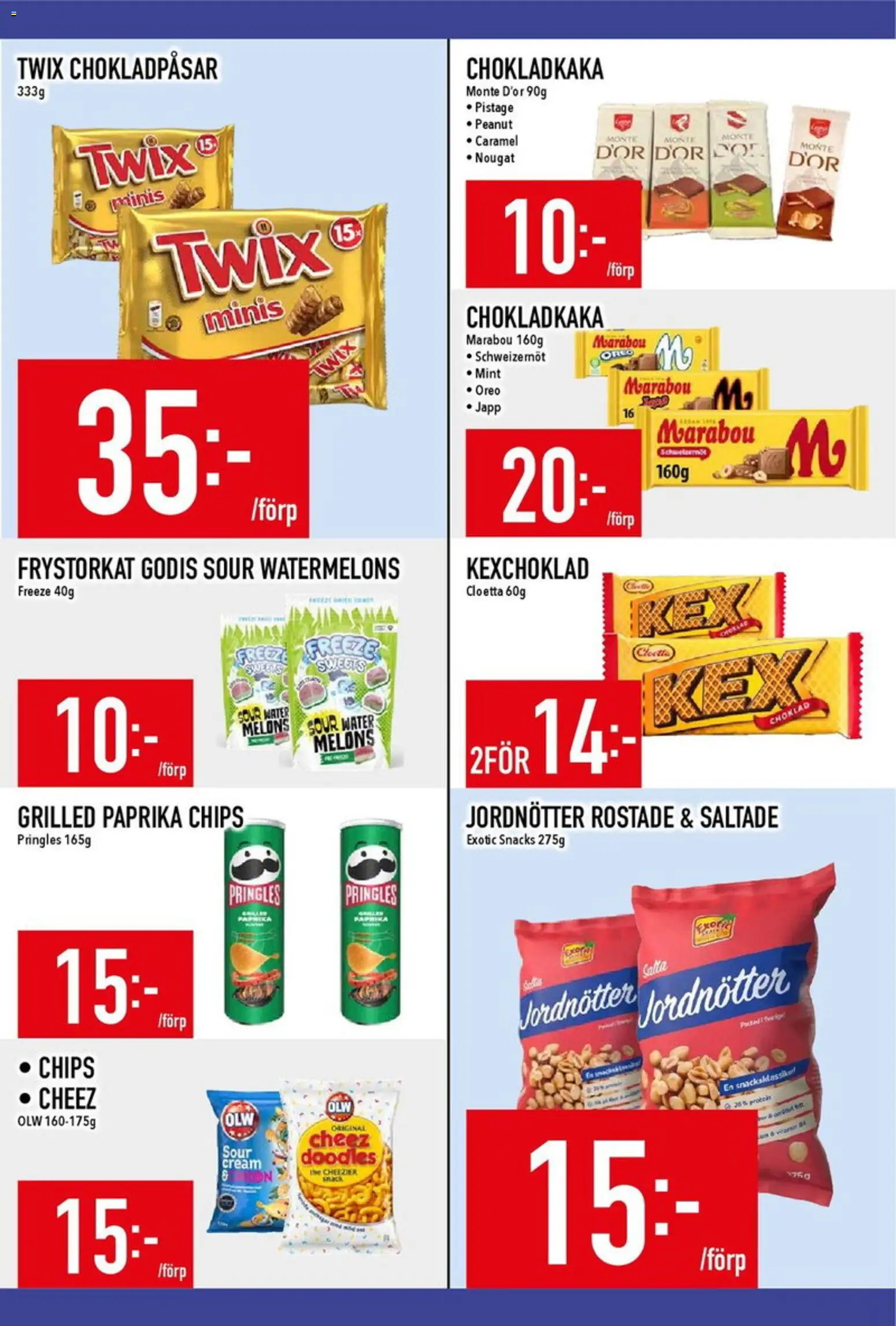 Matdax reklamblad aktuell från 18.05.2026 | Sida: 14 | Produkter: Pringles, Chips, Oreo, Choklad