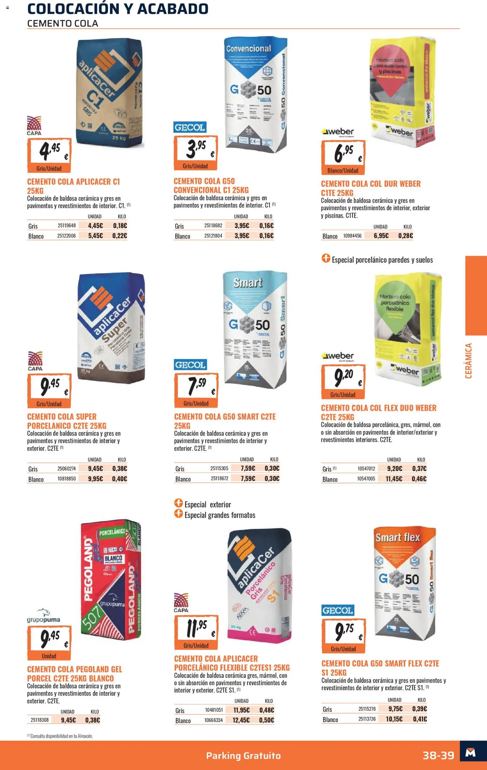 Obramat - Reformas Otono Imprenta Almacenes 37 Vilanova 2026 │ válido desde el 09/10/2026 | Página: 39 | Productos: Col, Cemento