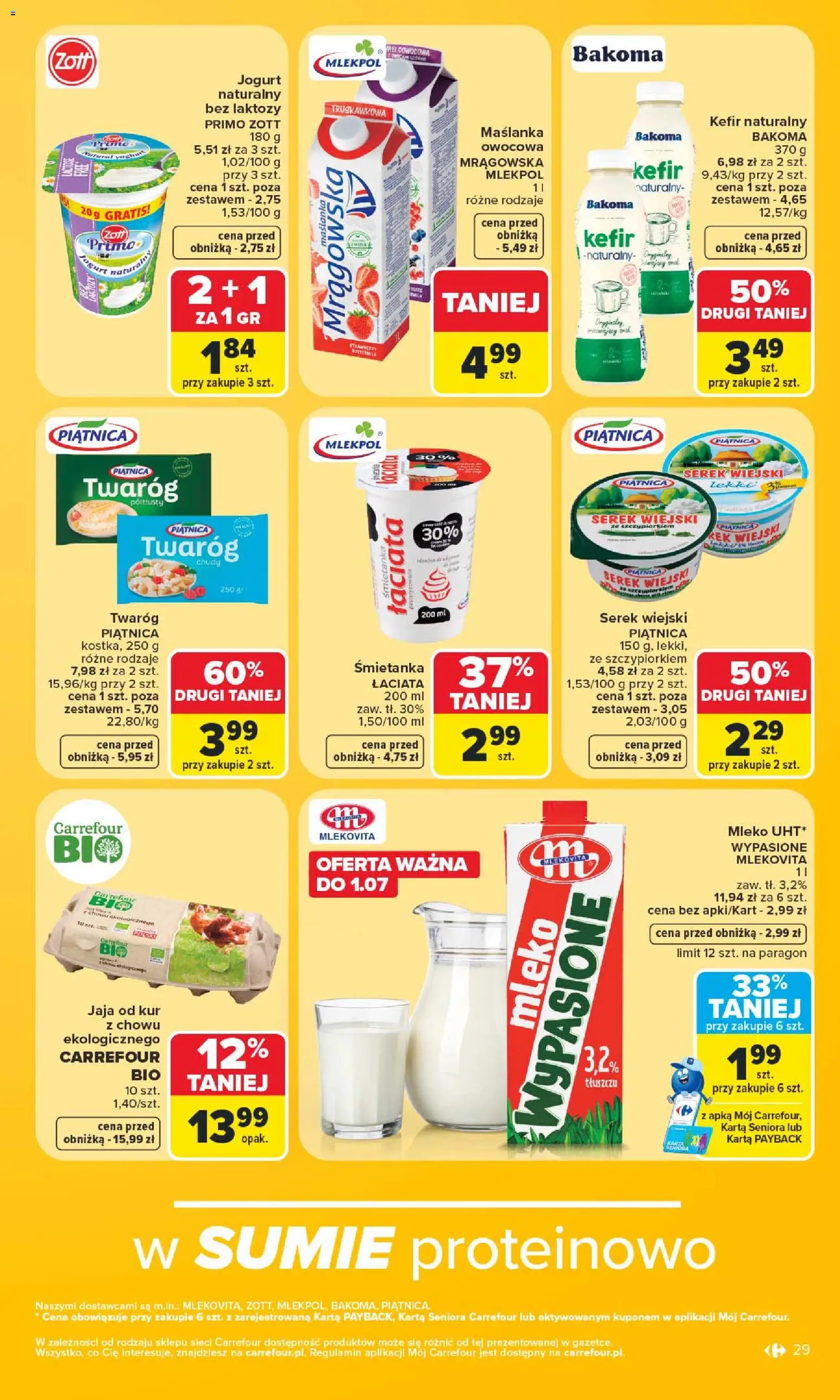 Carrefour gazetka od 29.06.2026 | Strona: 31 | Produkty: Maślanka, Serek, Mleko, Jogurt