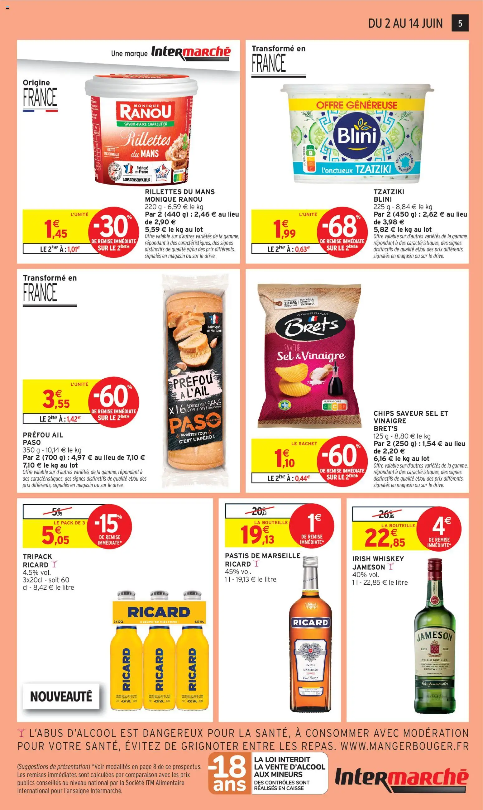 {H1} | Page: 5 | Produits: Pastis de Marseille Ricard, Sel, Vinaigre, Chips
