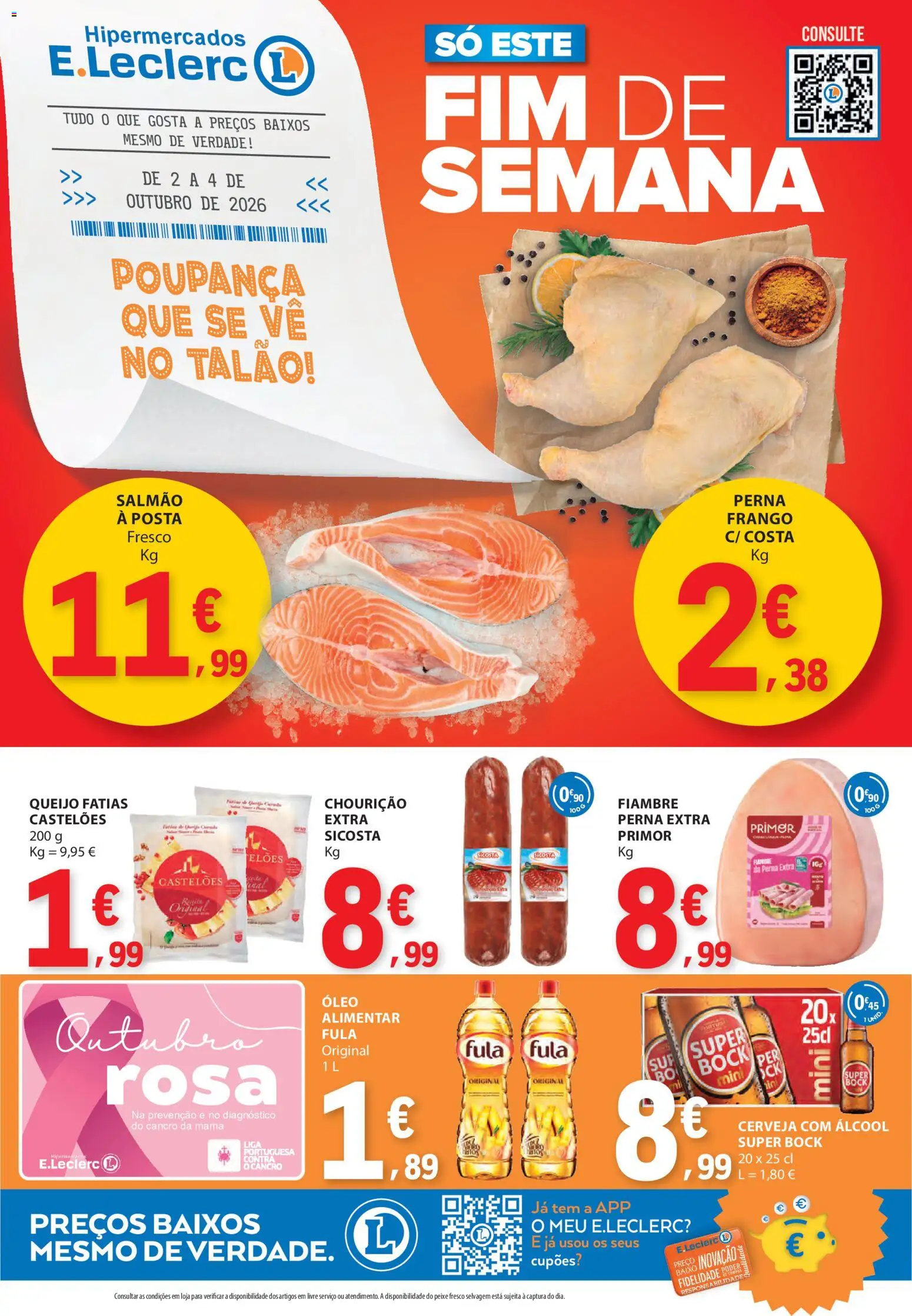 E.Leclerc folheto Fim de Semana │ válido de 02/10/2026 | Página: 1 | Produtos: Primer, Salmão, Óleo, Peixe