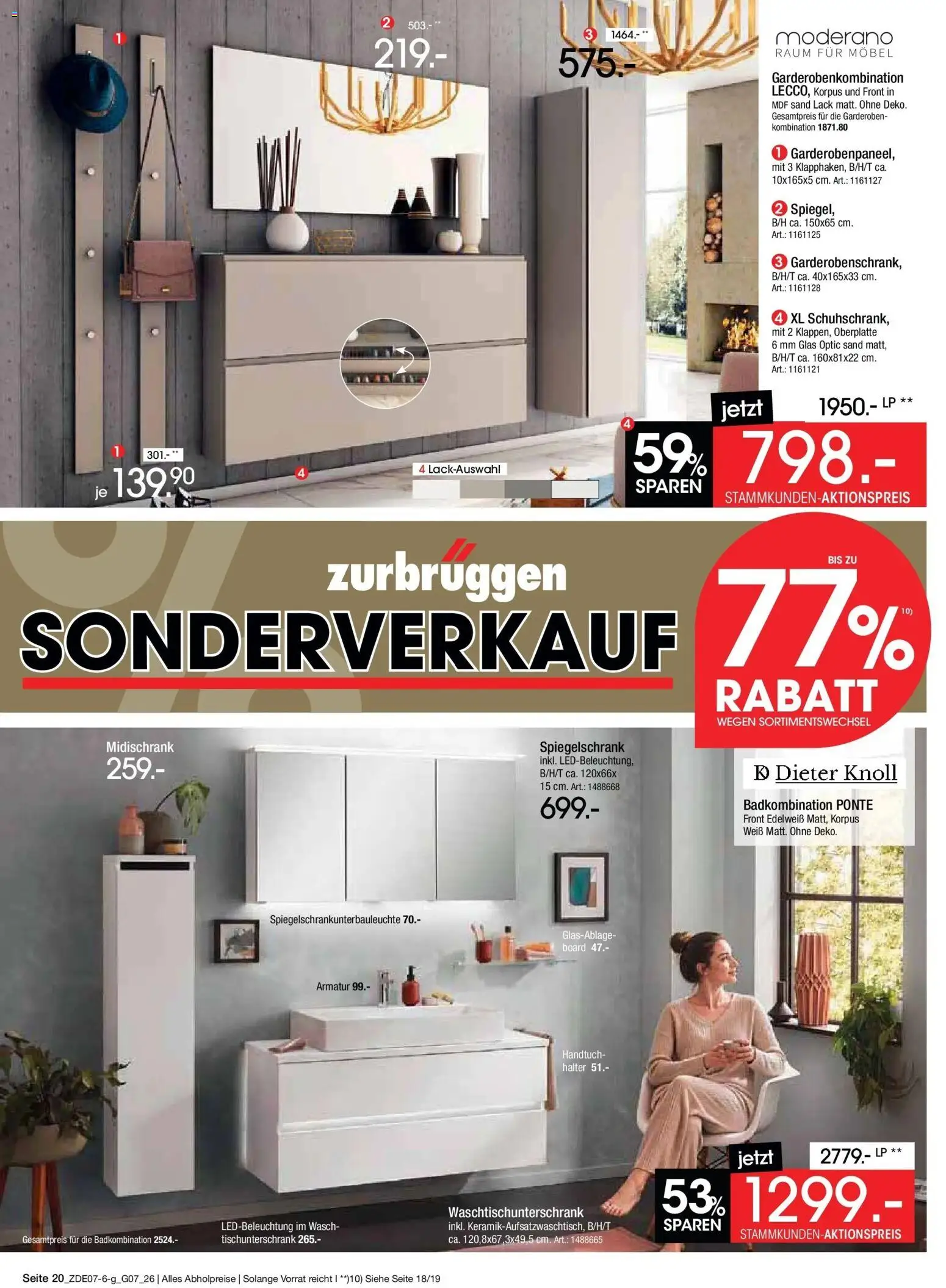 Zurbrüggen Sonderverkauf – gültig ab 09.07.2026 | Seite: 26 | Produkte: Armatur, Spiegelschrank, Midischrank