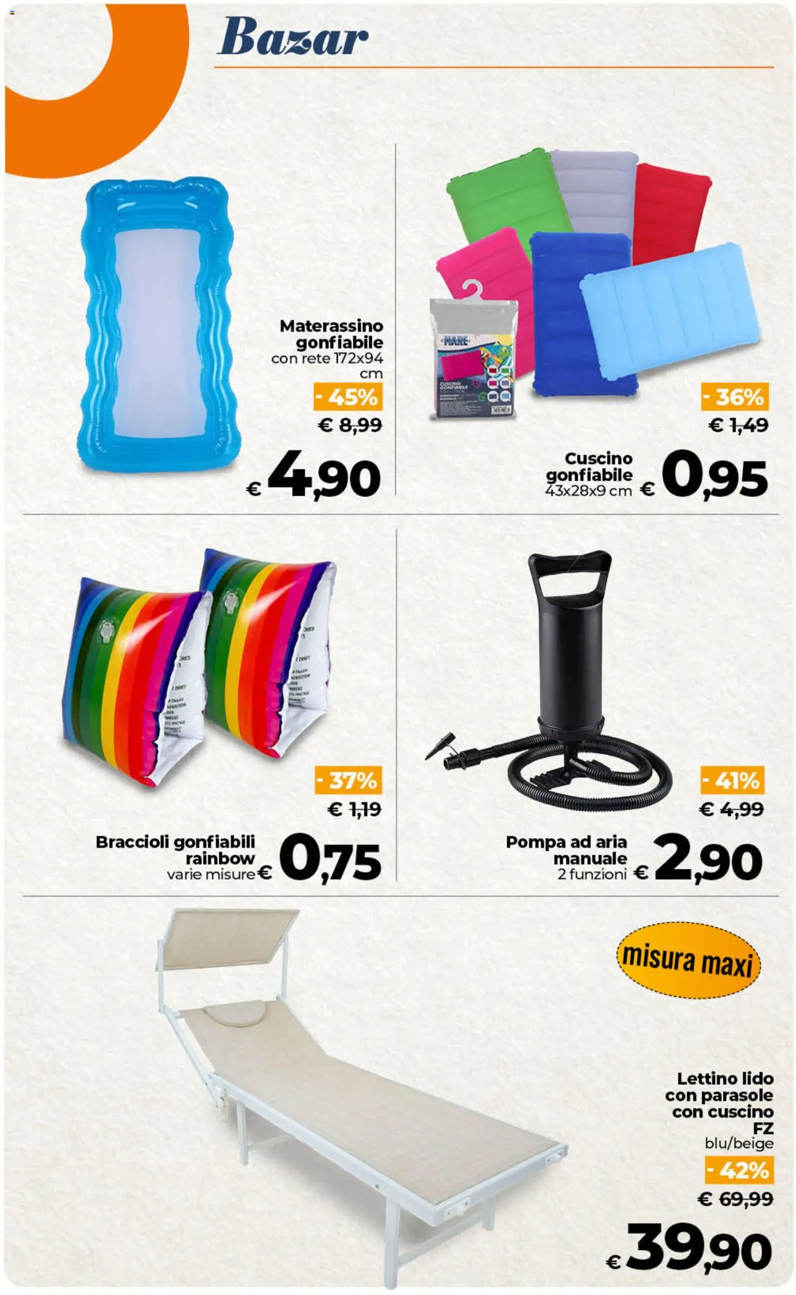 Volantino Ipercoop del 11/08/2026 | Pagina: 54 | Prodotti: Braccioli, Lettino, Gonfiabile, Cuscino