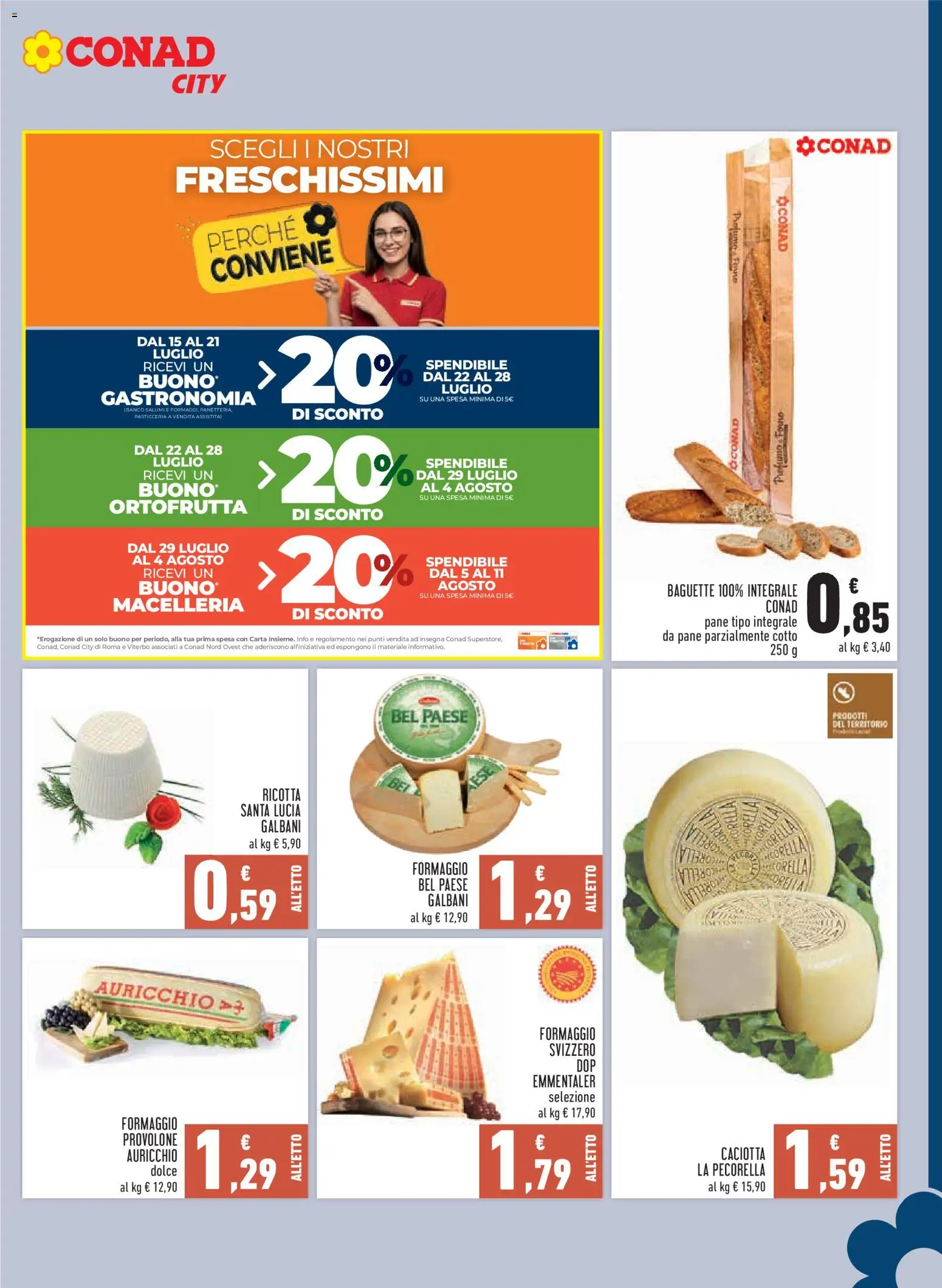 Volantino Conad del 16/07/2026 | Pagina: 7 | Prodotti: Formaggio, Ricotta, Pecorino, Profumo