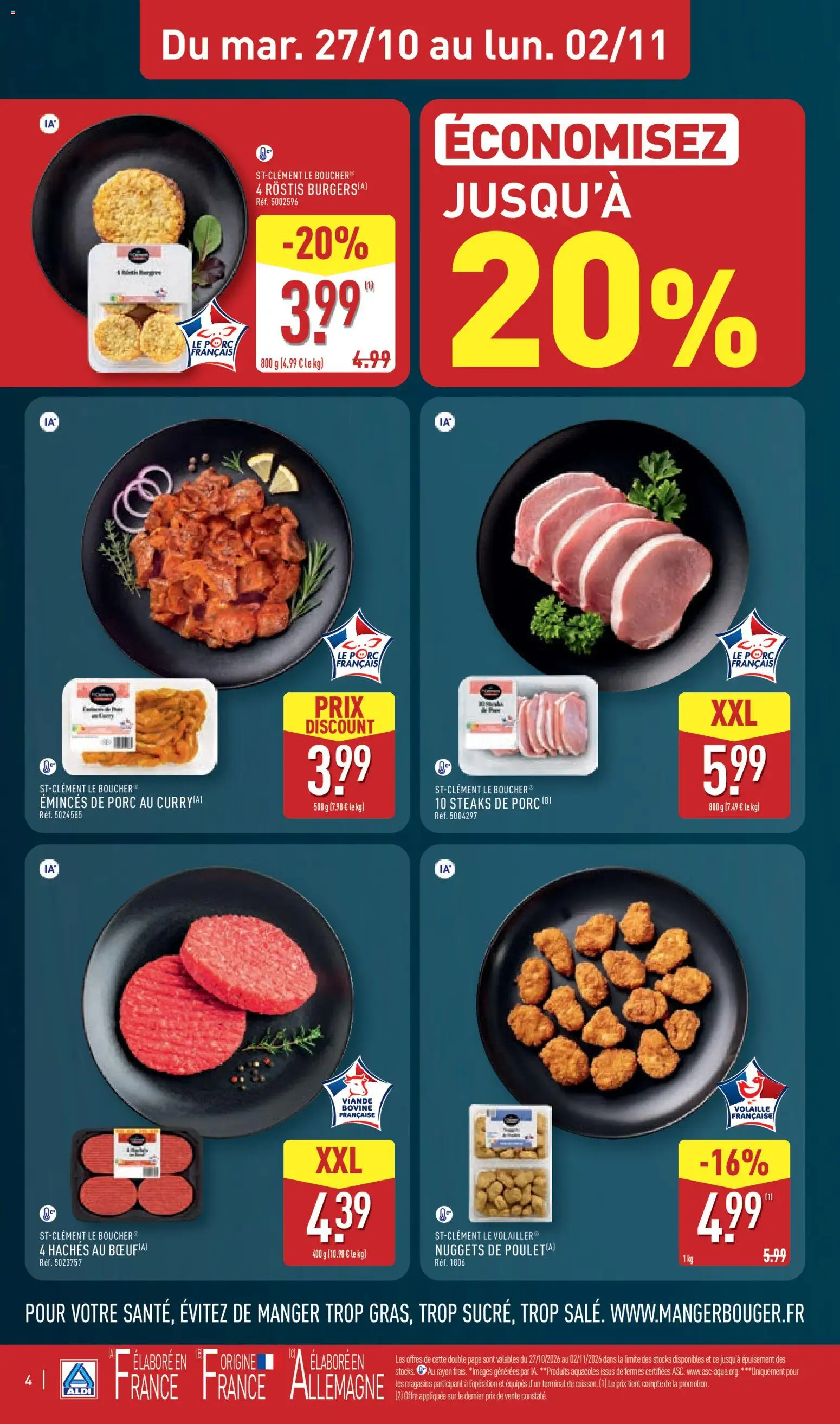 {H1} | Page: 8 | Produits: Nuggets de poulet, Poulet, Curry, Porc