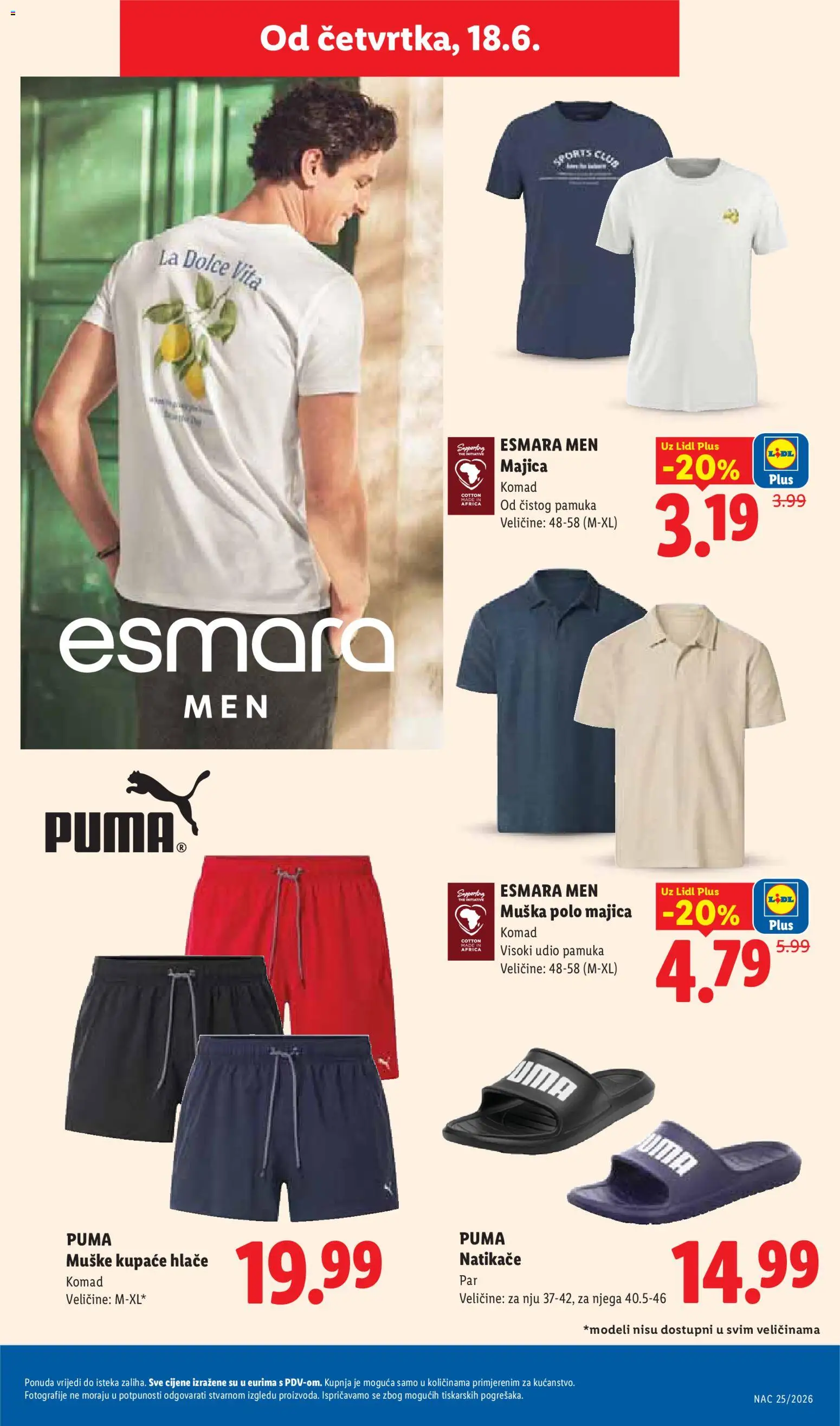 Lidl katalog | vrijedi od 15.06.2026 | Stranica: 45 | Proizvodi: Kupaće hlače, Natikače, Majica, Hlače