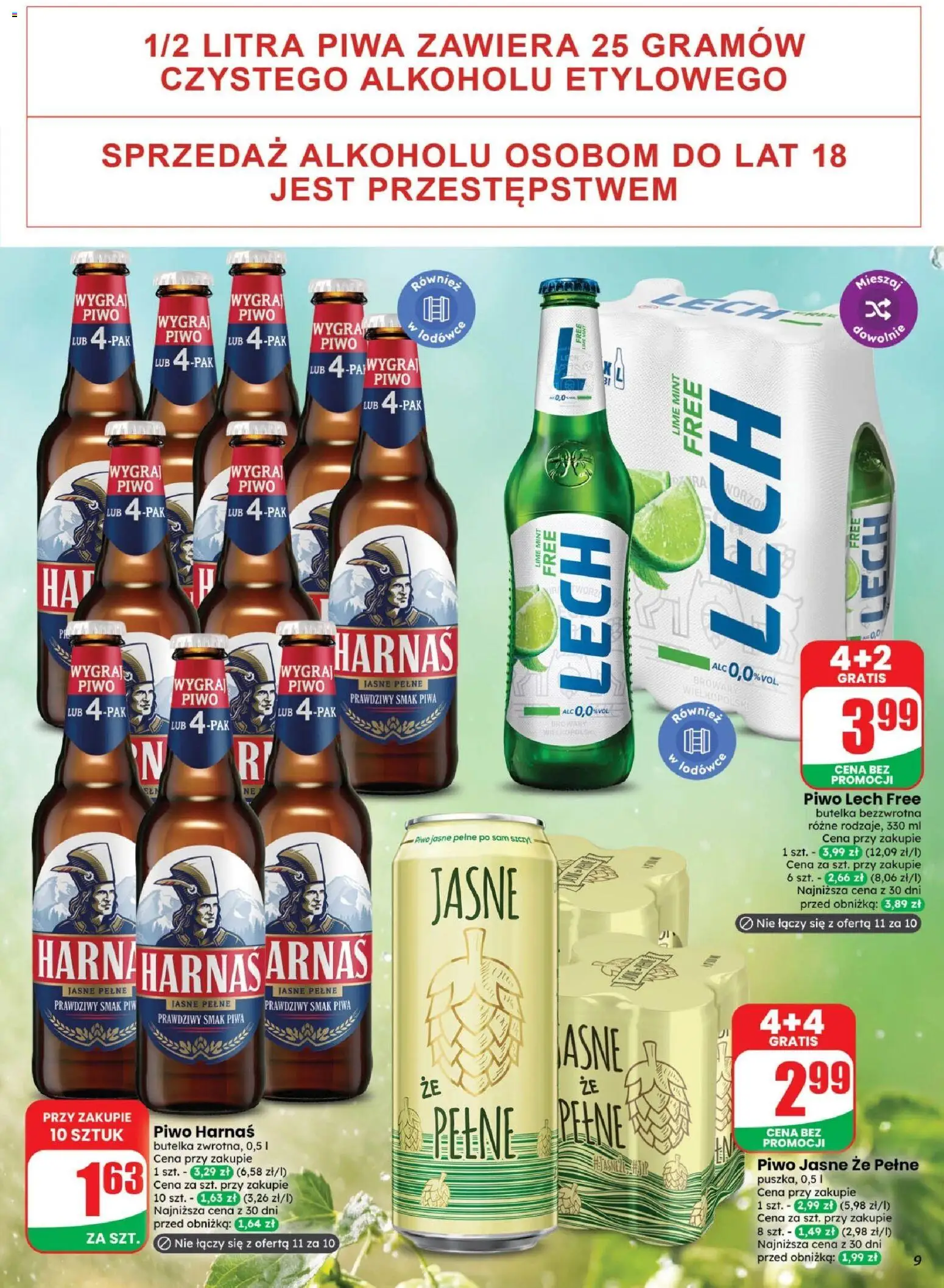 Dino gazetka - Weekendowe Okazje od 21.08.2026 | Strona: 9 | Produkty: Lech, Piwo Harnaś, Harnaś, Piwo