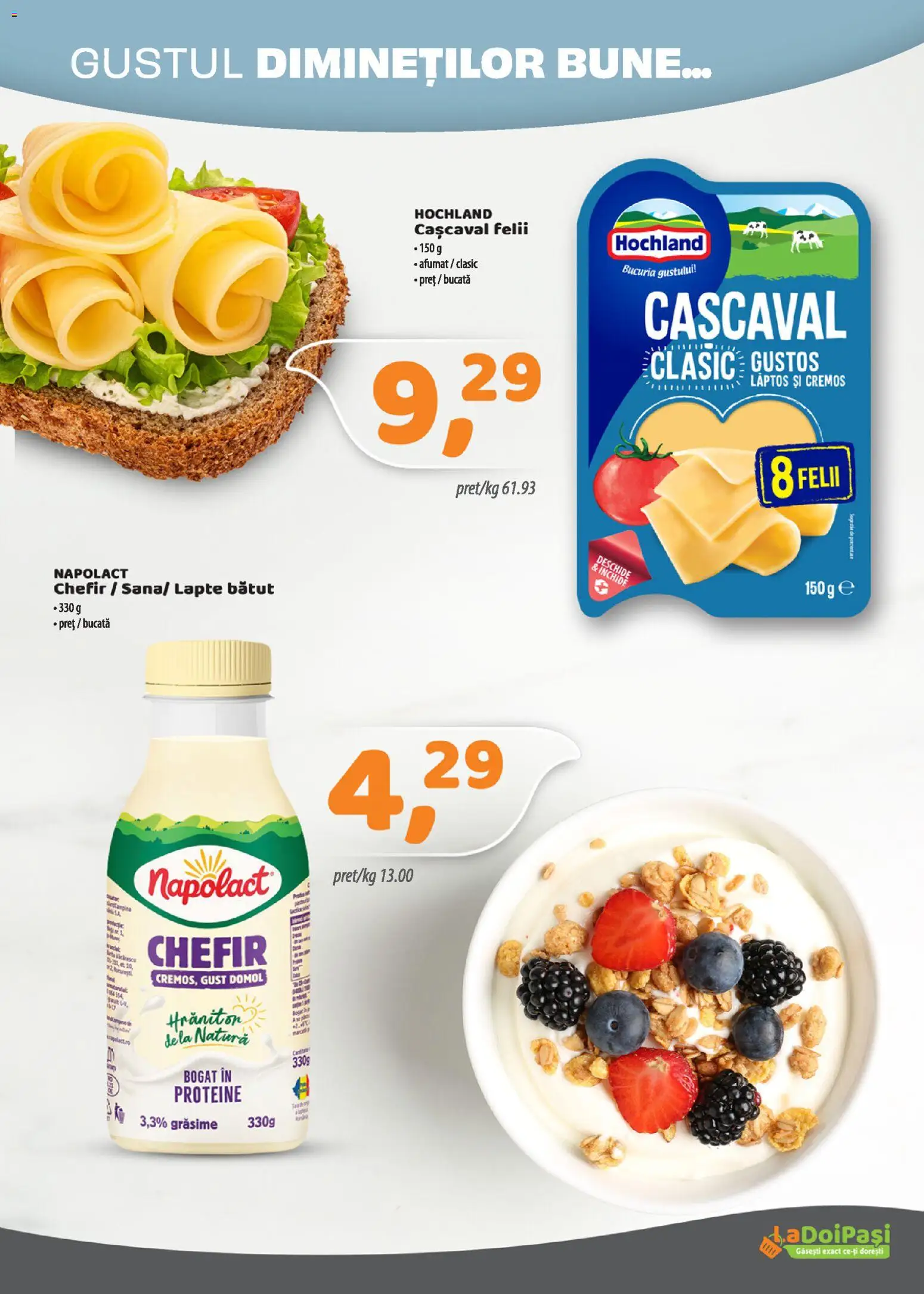 Noul catalog LaDoiPași – valabil de la 16.05.2026 | Pagină: 3 | Produse: Masaüstü kılıfı, Cașcaval, Lapte