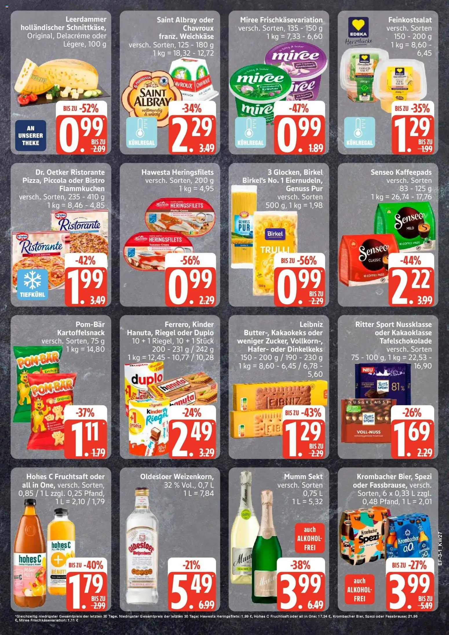 Edeka - EDEKA: Wochenangebote – gültig ab 28.06.2026 | Seite: 3 | Produkte: Leerdammer, Senseo kaffeepads, Fruchtsaft, Salat