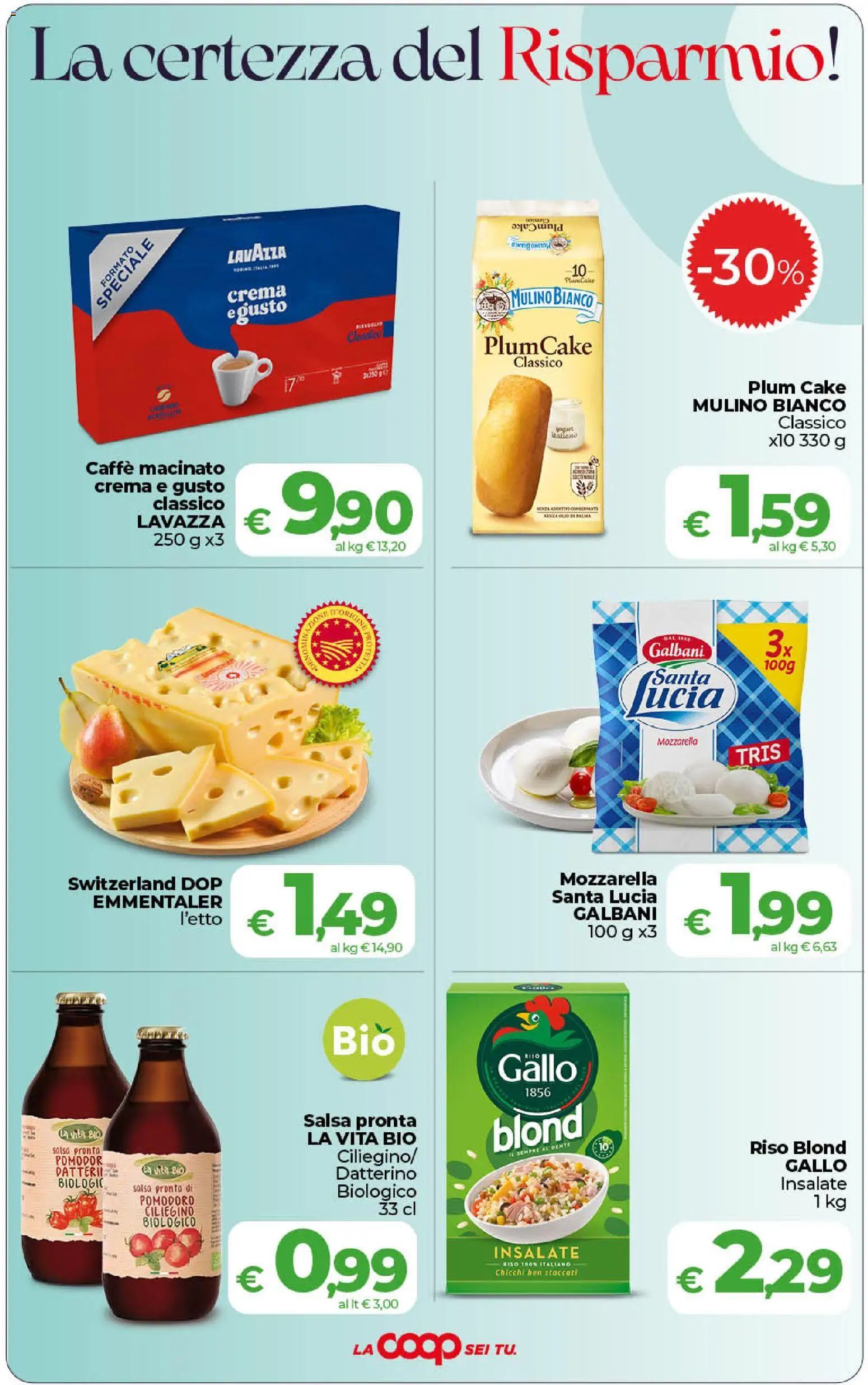 Volantino COOP del 31/07/2026 | Pagina: 2 | Prodotti: Caffè, Salsa, Plumcake, Macinato