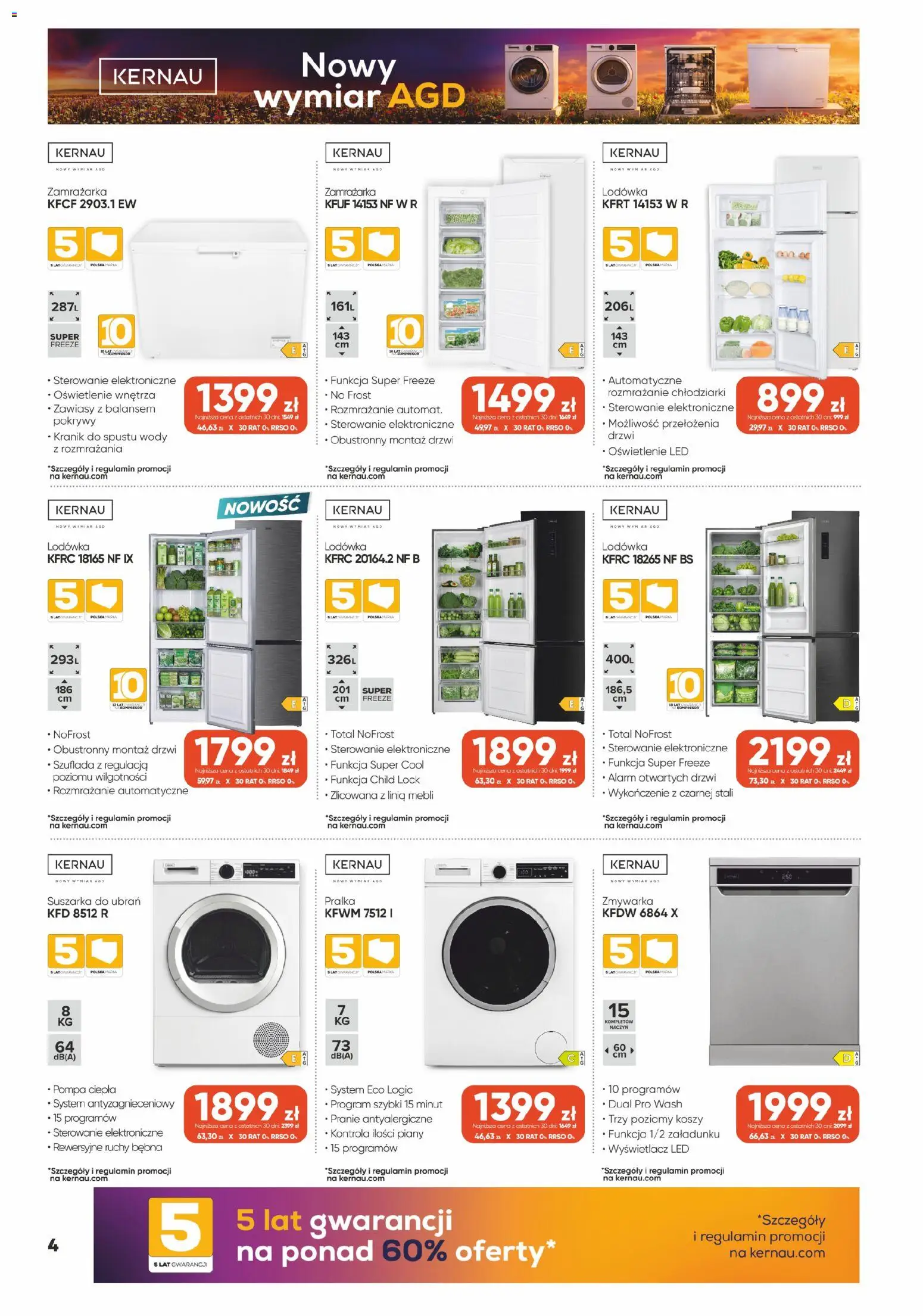 Max elektro gazetka od 30.07.2026 | Strona: 4 | Produkty: Lodówka, Zamrażarka, Pralka, Zmywarka