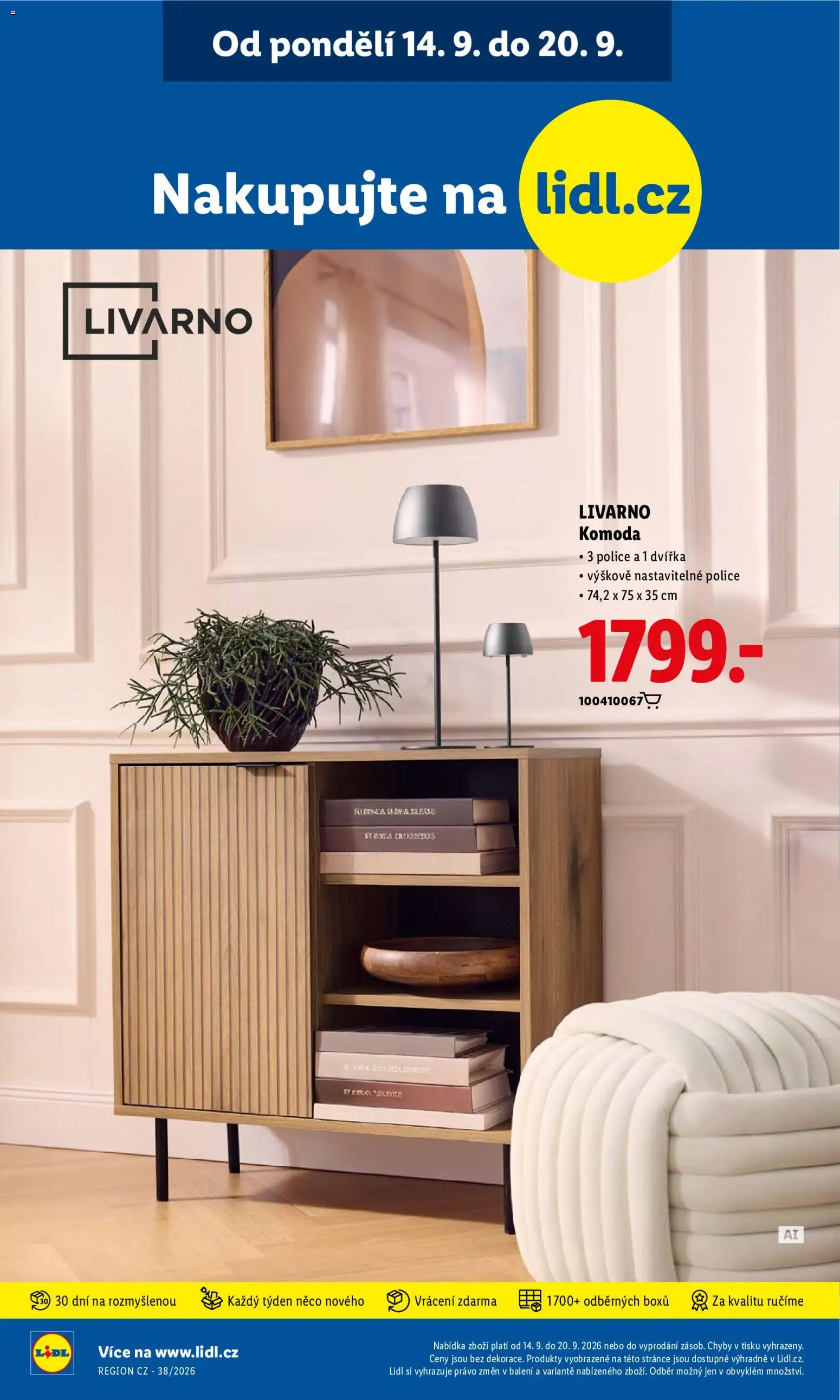 Lidl leták od 17.09.2026 | Strana: 38 | Produkty: Komoda, Police, Komoda Livarno