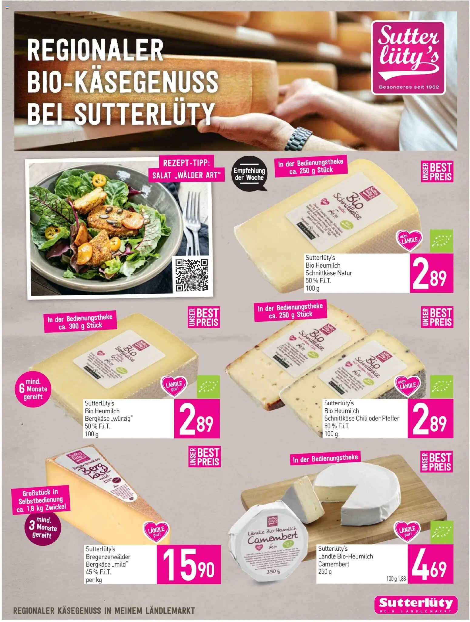 Sutterlüty Flugblatt gültig ab 25.06.2026 | Seite: 9 | Produkte: Salat, Pfeffer, Chili, Käse
