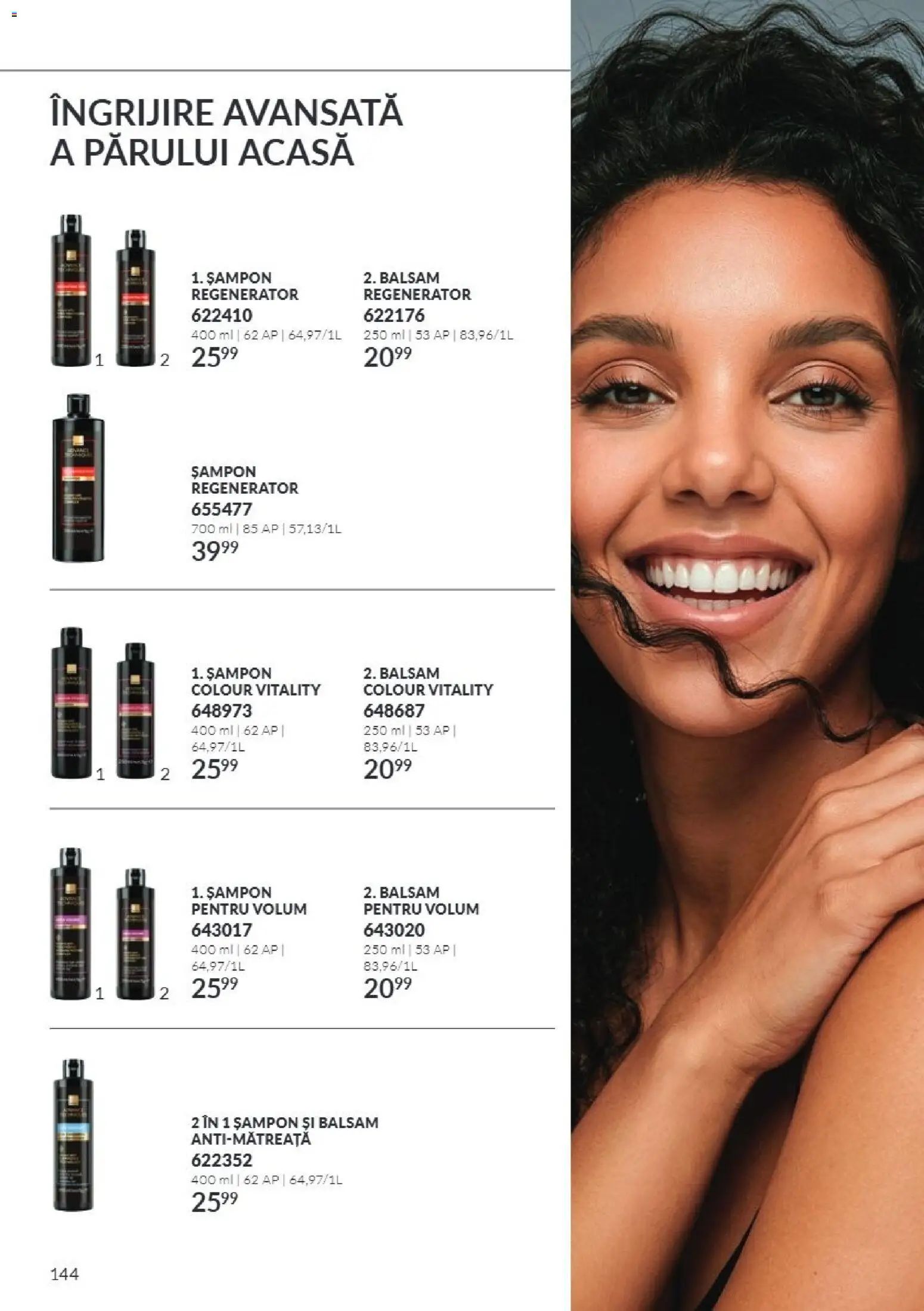 Noul catalog Avon – valabil de la 01.11.2026 | Pagină: 144 | Produse: Șampon, Balsam