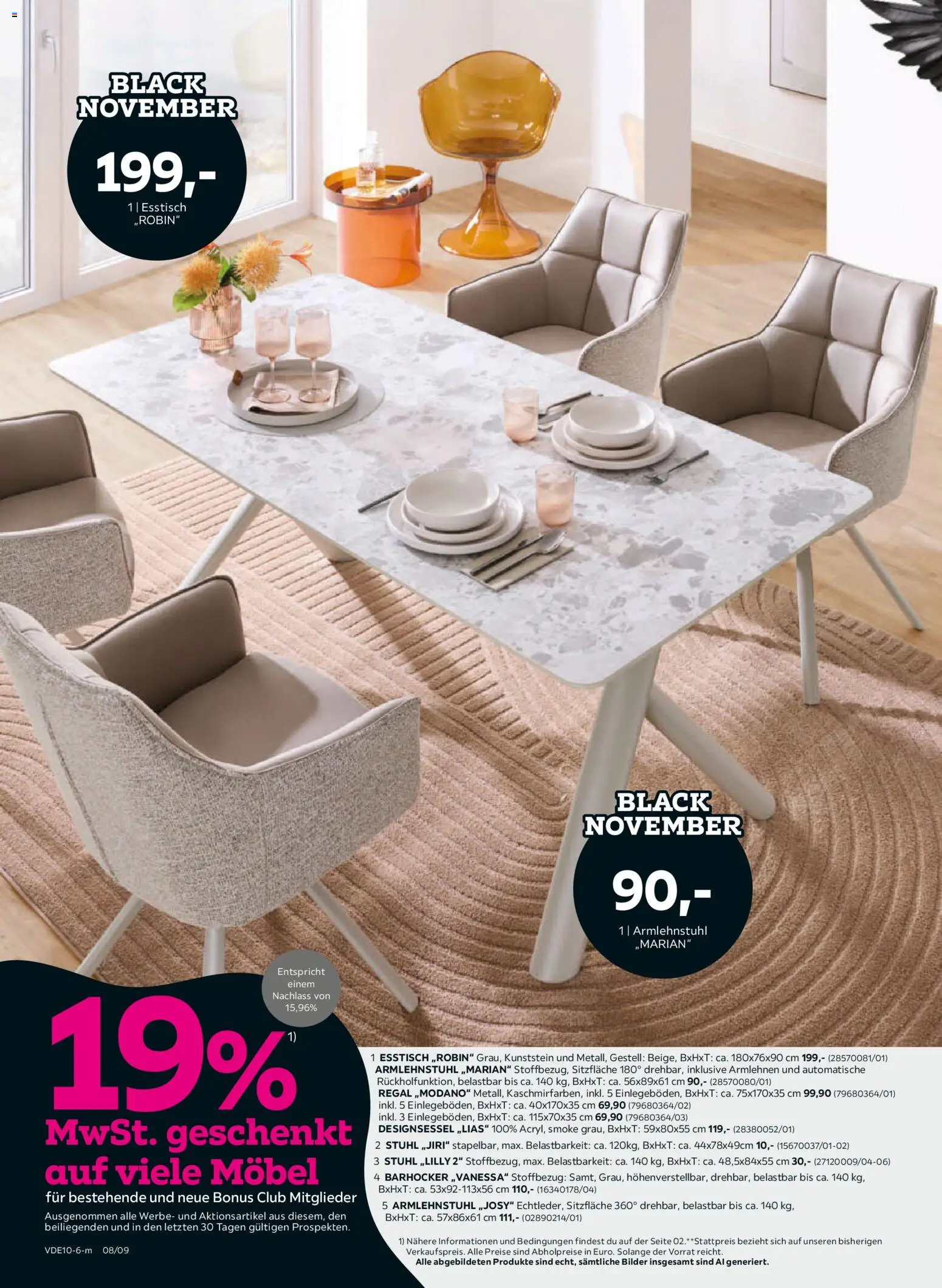 Mömax Black November – gültig ab 25.10.2026 | Seite: 8 | Produkte: Esstisch, Barhocker, Regal, Bilder