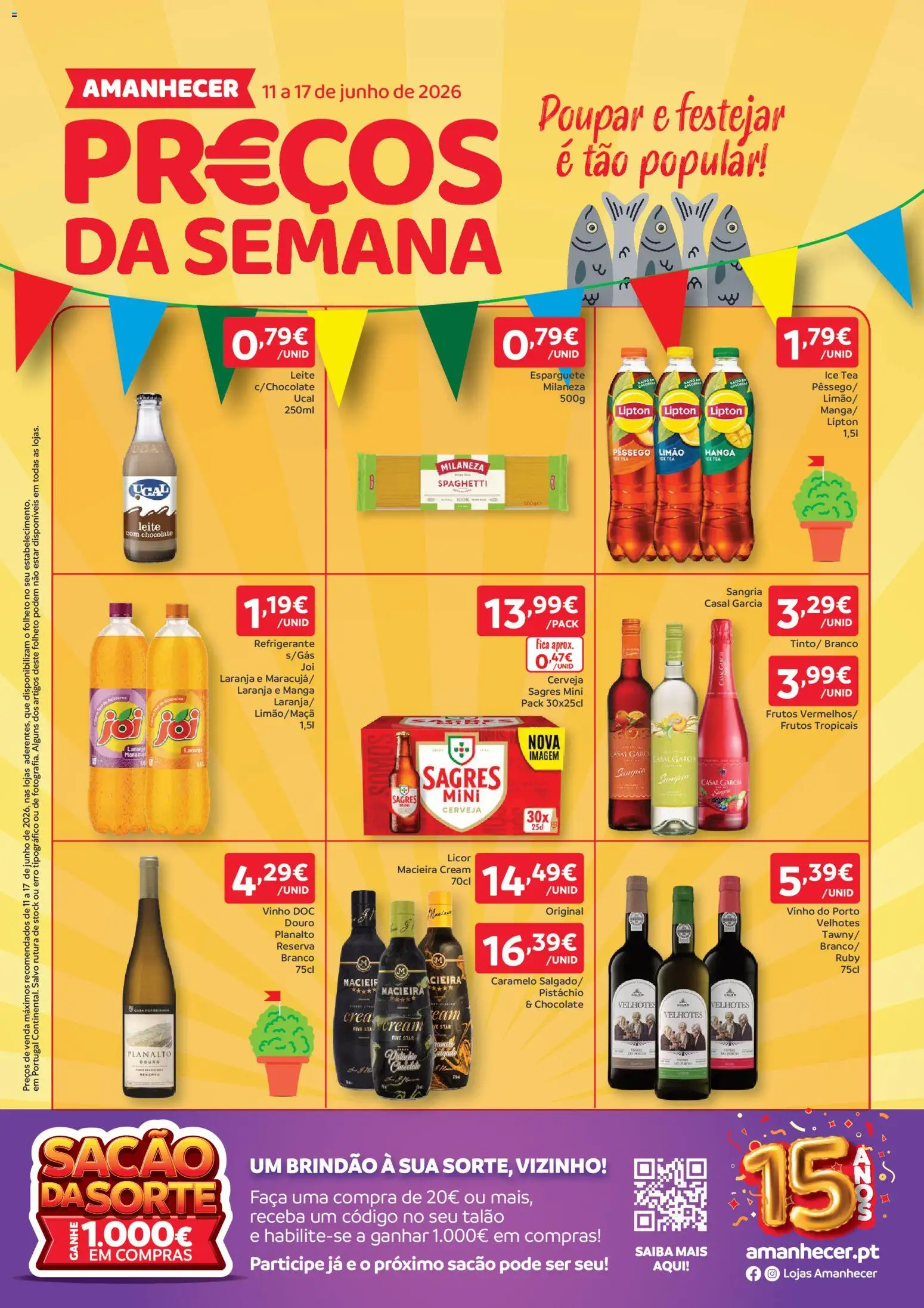 Amanhecer folheto │ válido de 11.06.2026 | Página: 1 | Produtos: Faca, Milaneza, Licor, Macieira cream