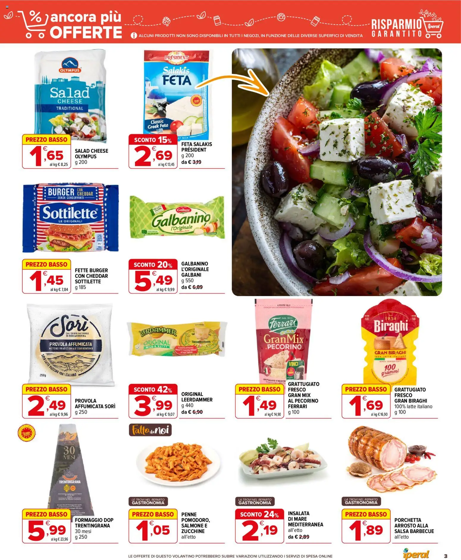 Volantino Iperal del 19/08/2026 | Pagina: 3 | Prodotti: Provola, Zucchine, Feta, Pecorino