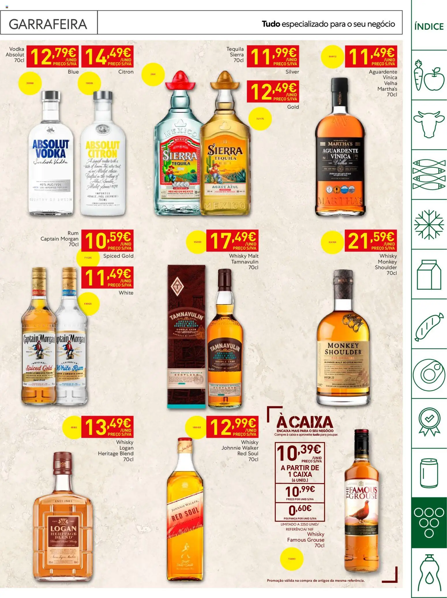 Recheio Horeca │ válido de 14/07/2026 | Página: 27 | Produtos: Whisky, Rum, Caixa, Vodka